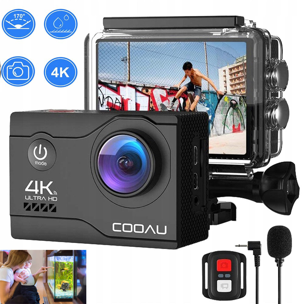 4K UHD EIS ACTION CAMERA WIFI STABILIZATION 20MP WATERPROOF SET BLACK Packaging status original