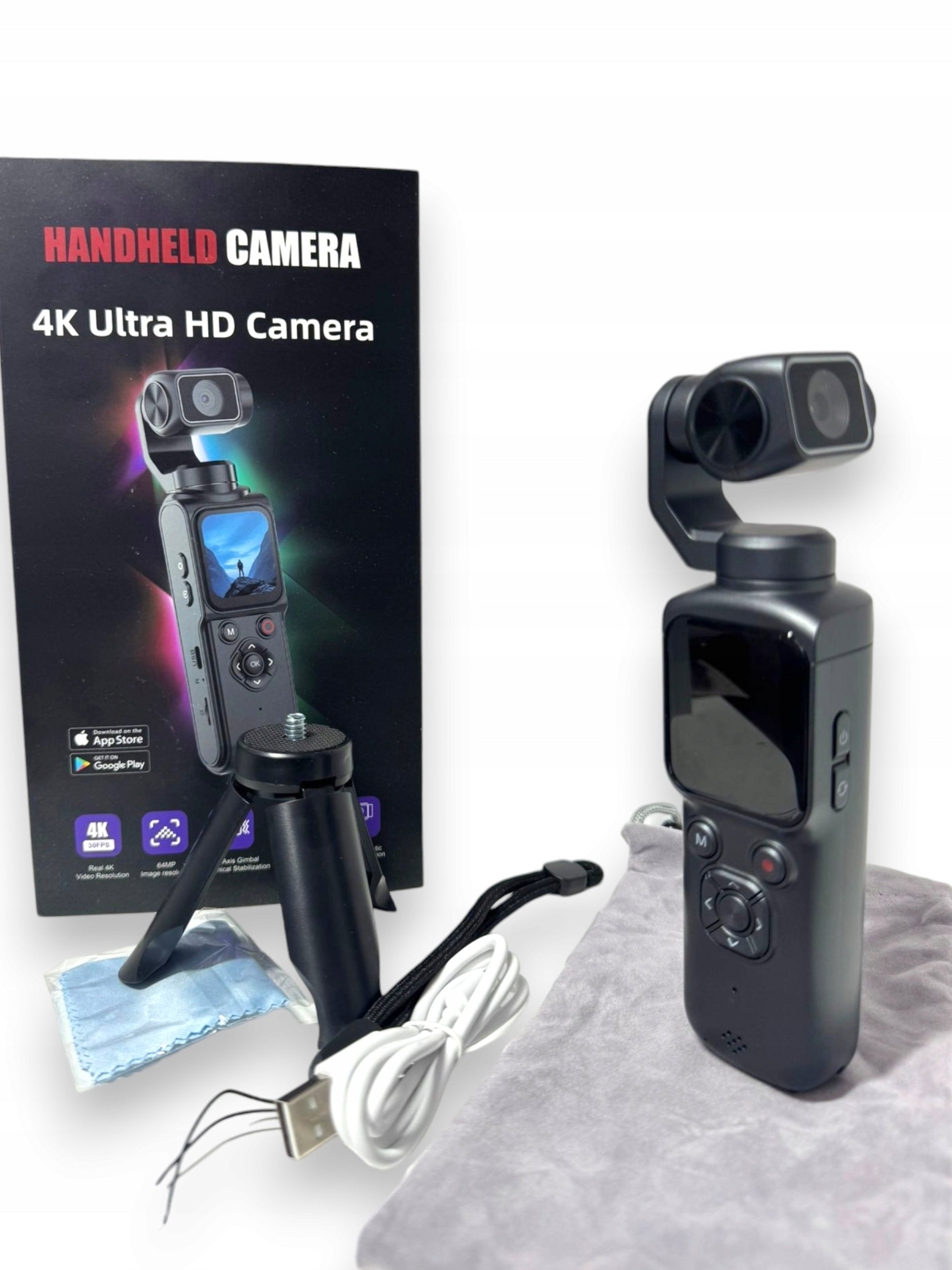 4K Ultra HD Gimbal Camera with Stabilization Mechanics | 64MP | Vlog | TikTok