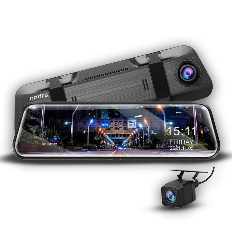 4K VIDEO RECORDER CAR CAMERA IN MIRROR TOUCH SCREEN 9,66" GPS Packaging status original