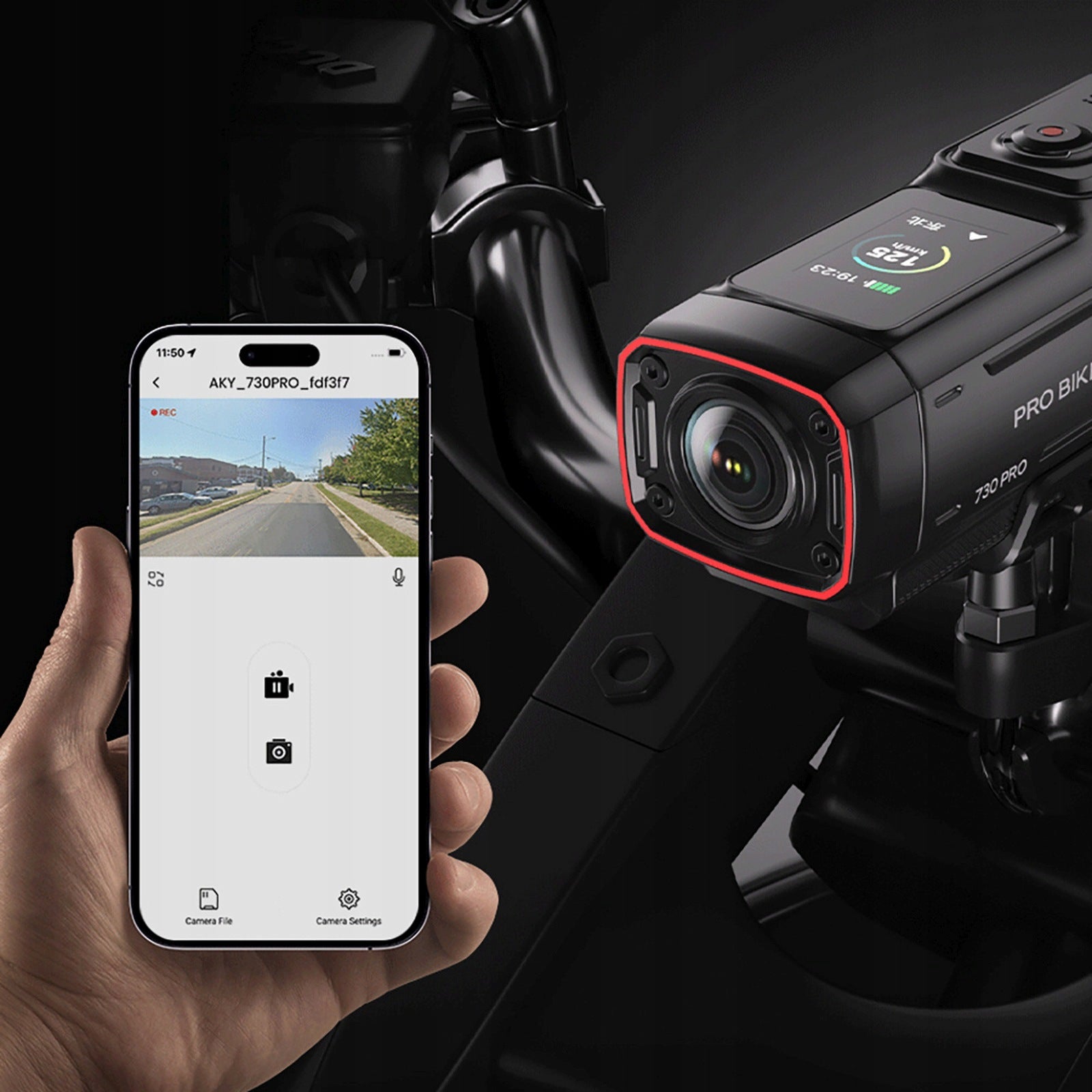 4K VIDEO RECORDER FOR MOTORCYCLE BIKE WITH GPS EIS STABILIZATION 730 PRO Brand AKEEYO