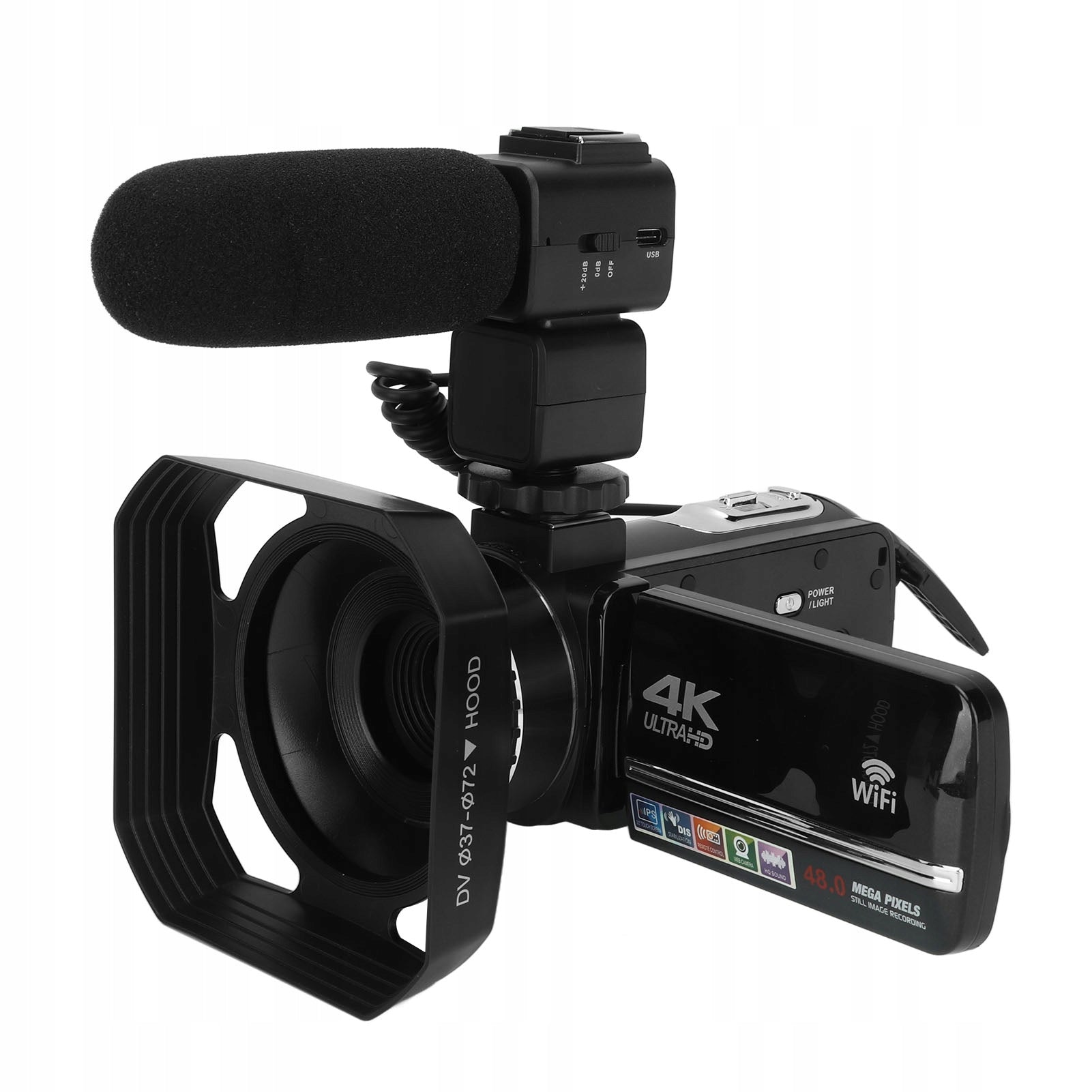 4K Video Camera with Remote Control Microphone Lens Cover Digital Camera with GY