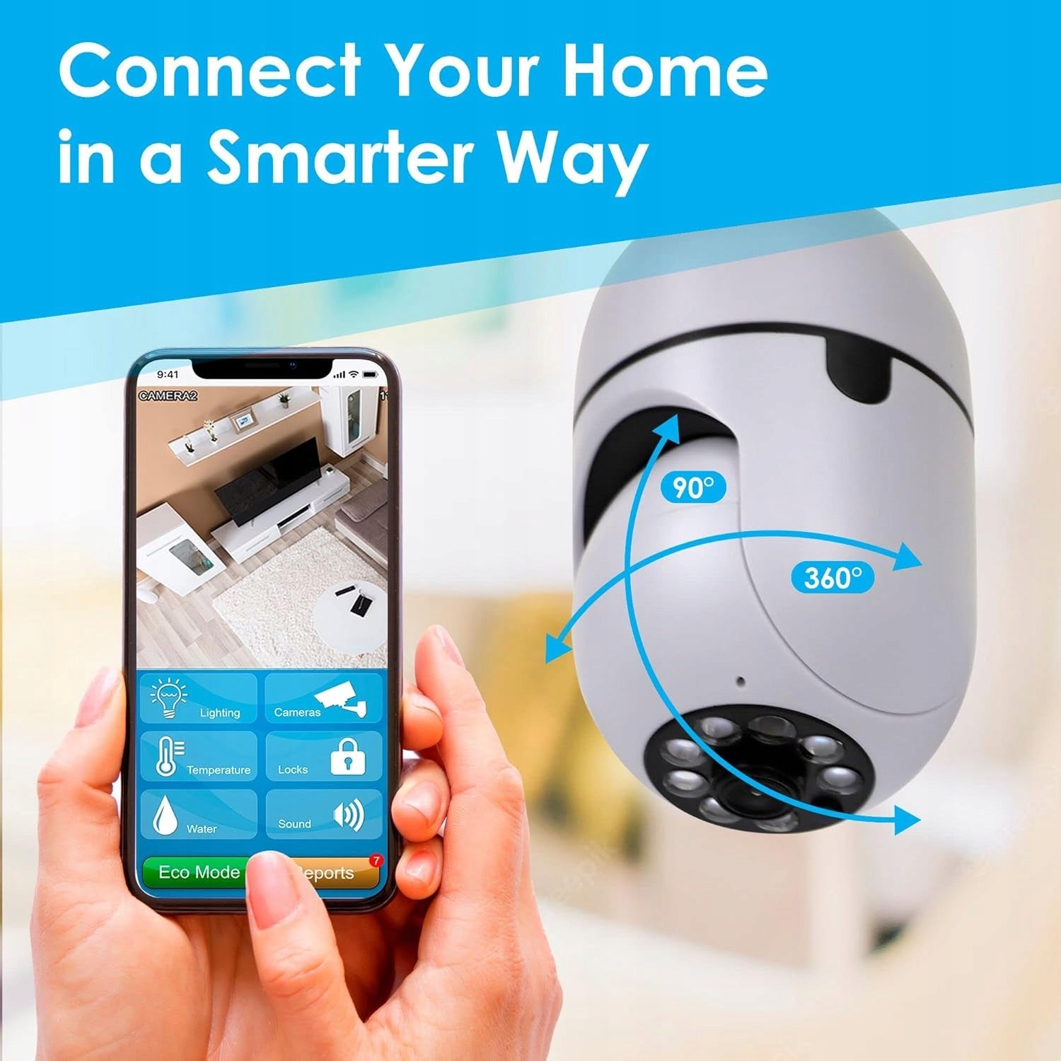 4K WIFI CAMERA ROTATING WIRELESS IP INDOOR MONITORING Manufacturer code 6HG1579WH1