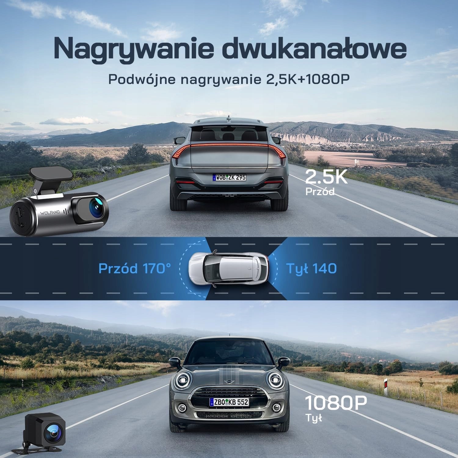 4K WIFI CAR CAMERA FRONT REAR 32GB Manufacturer code 5907092733500