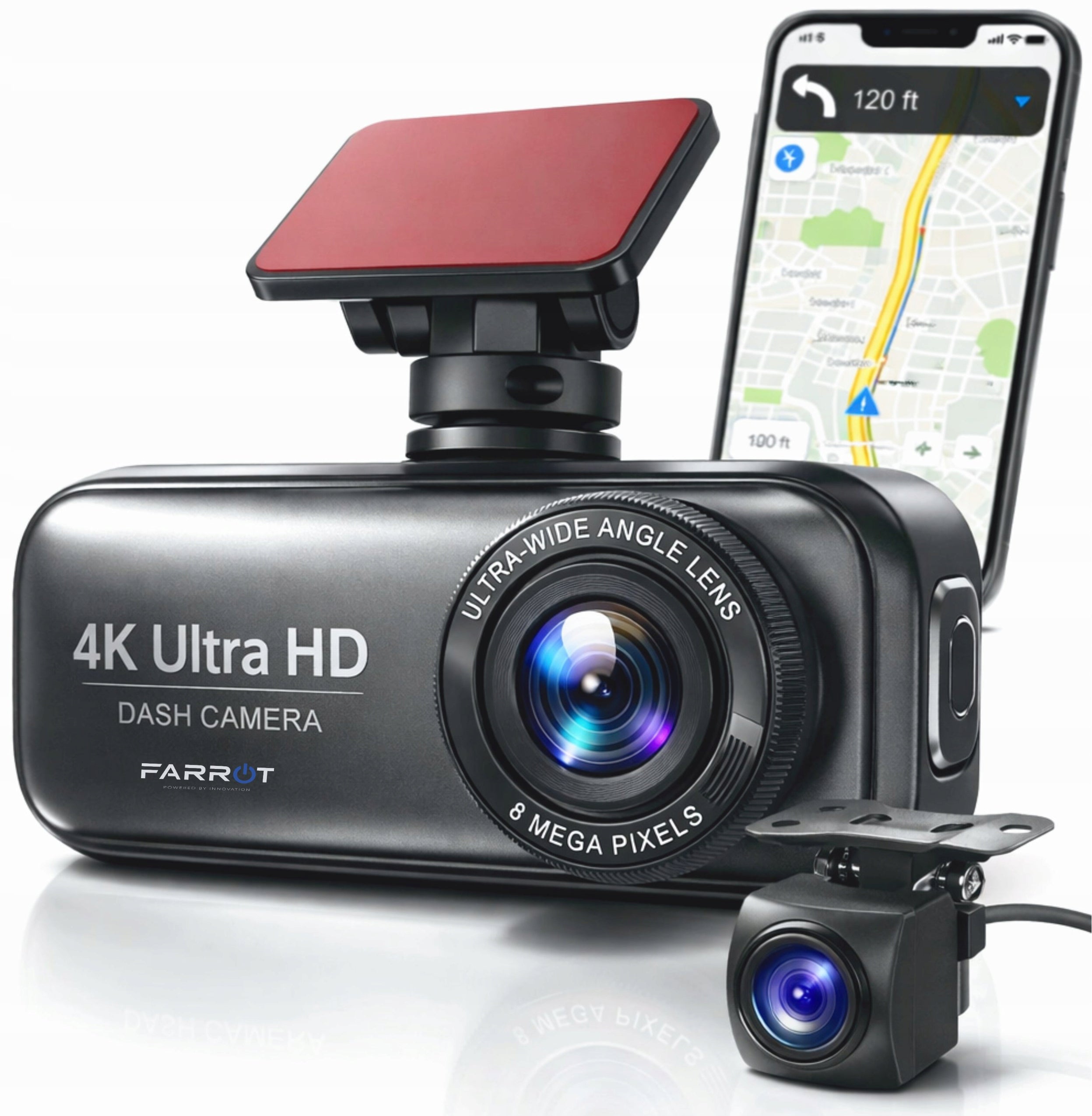 4K WiFi GPS Video Recorder Front Rear HDR Camera Auto Recorder A26V