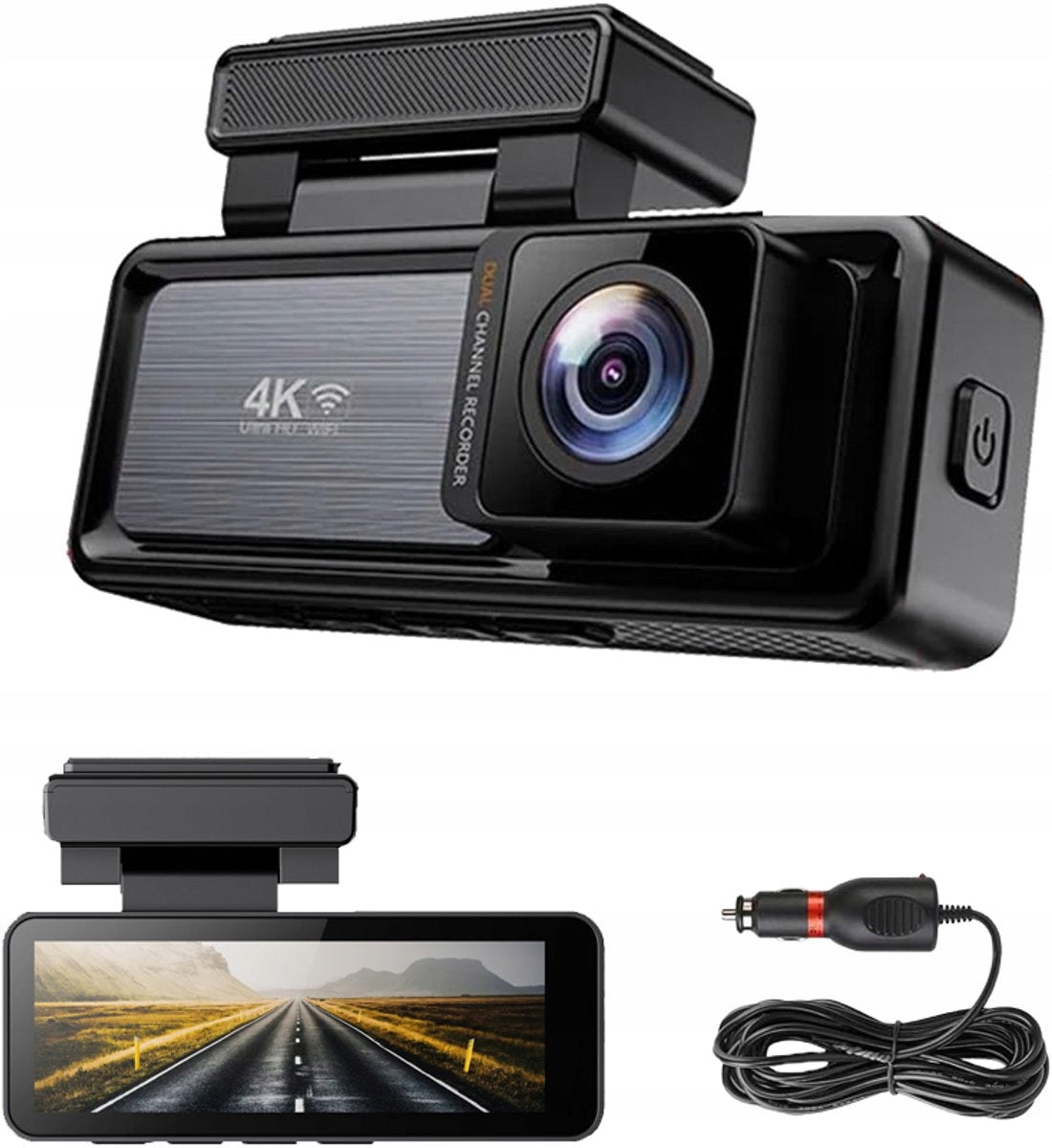 4K WiFi HD VIDEO RECORDER + REAR DUAL 1080P PARKING Packaging status original