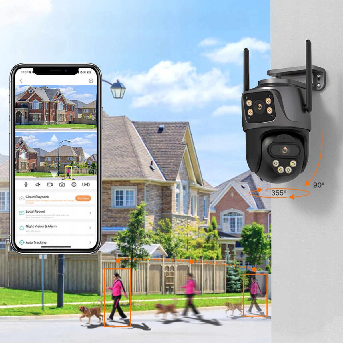 4K Wireless Dome Monitoring Camera Rotating With Two Lenses Manufacturer code Kamera Monitoringu Komułkowa Bezprzewodowa 4K