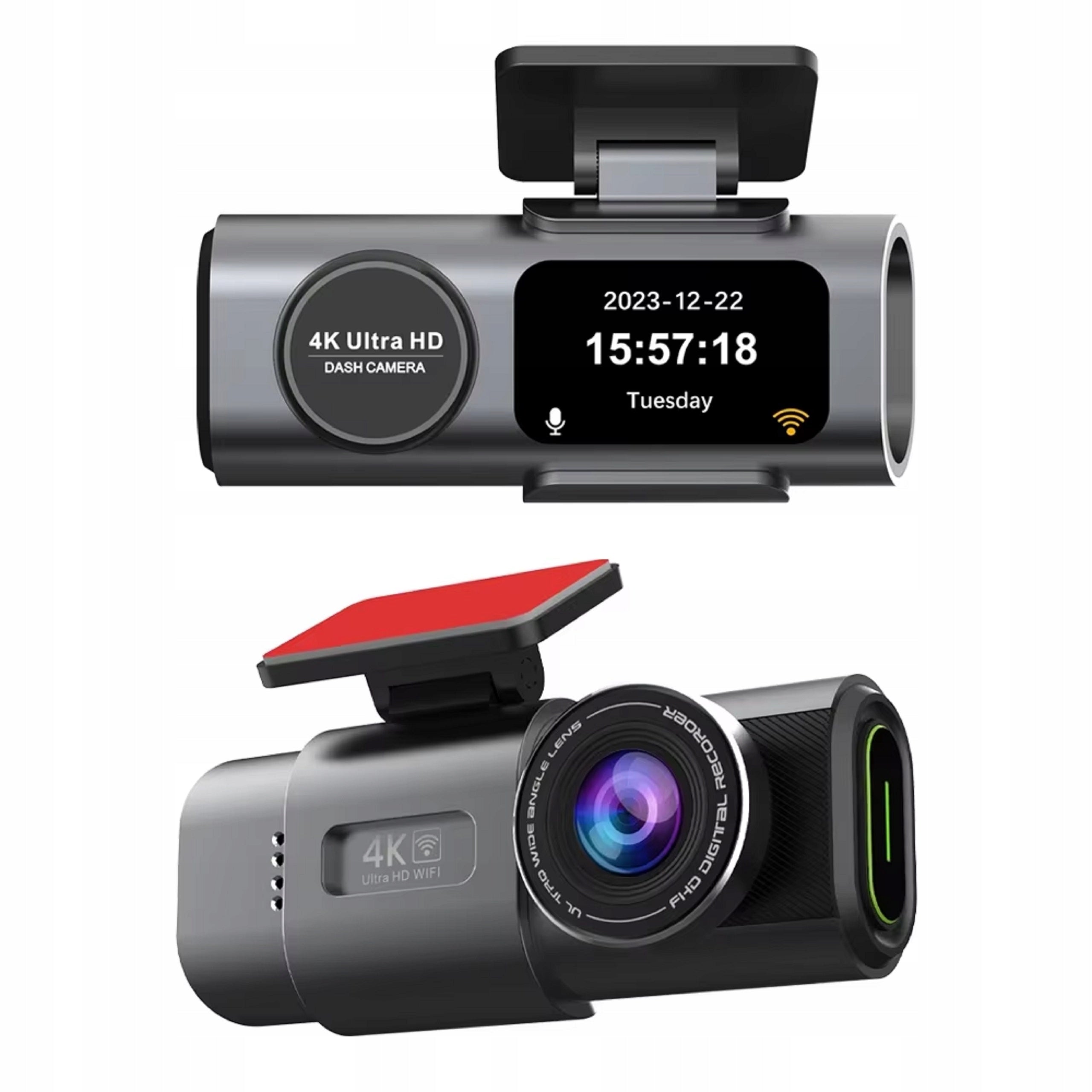 4K car camera with rear camera, WIFI, GPS Park mode. Packaging status original
