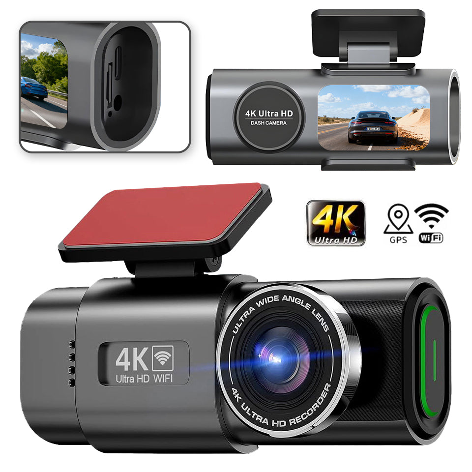 4K car camera with rear camera, WIFI, GPS Park mode.