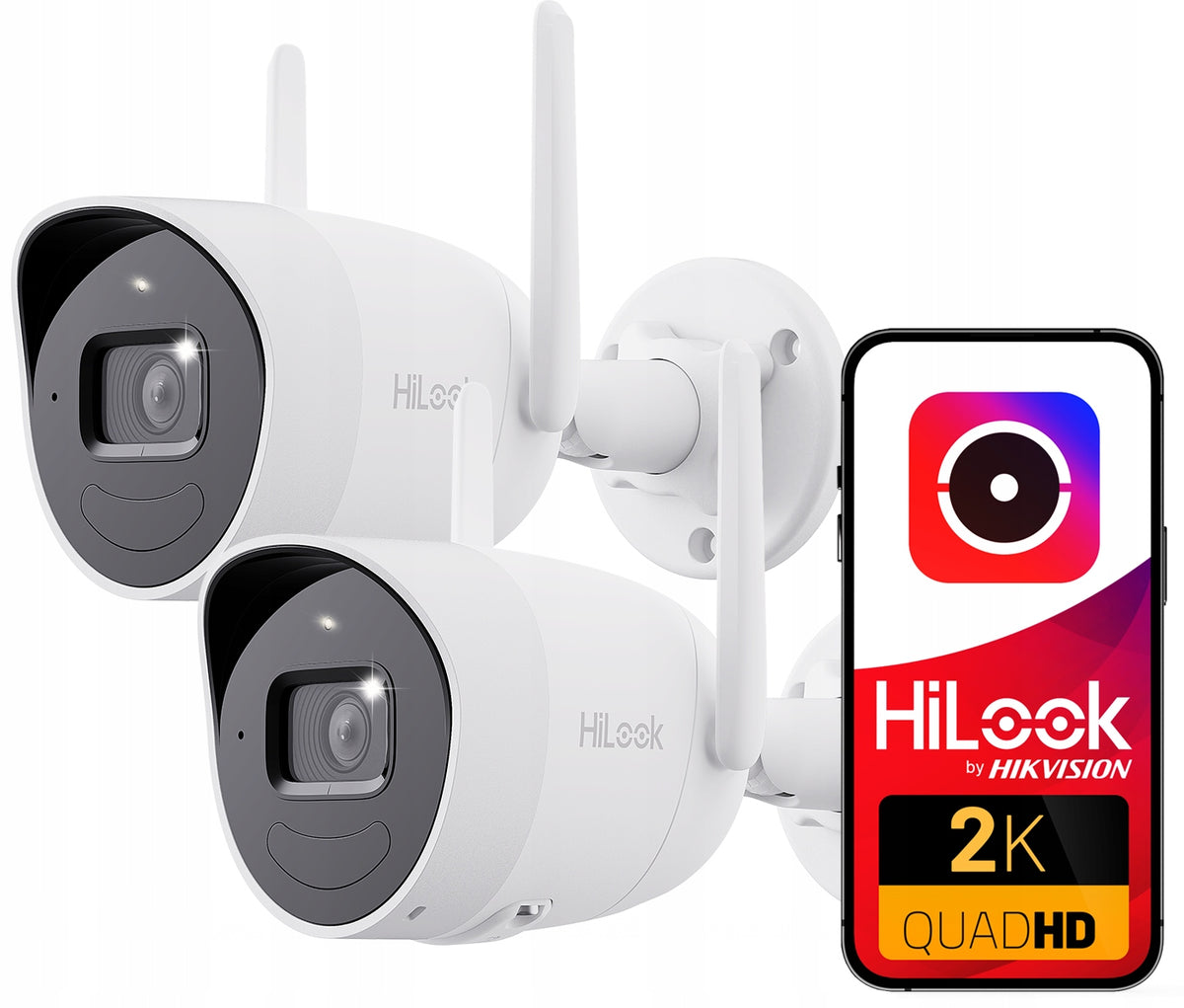 4MP Hikvision HiLook 2x IPC-B140HA-D/W(W) Microphone Speaker IR30