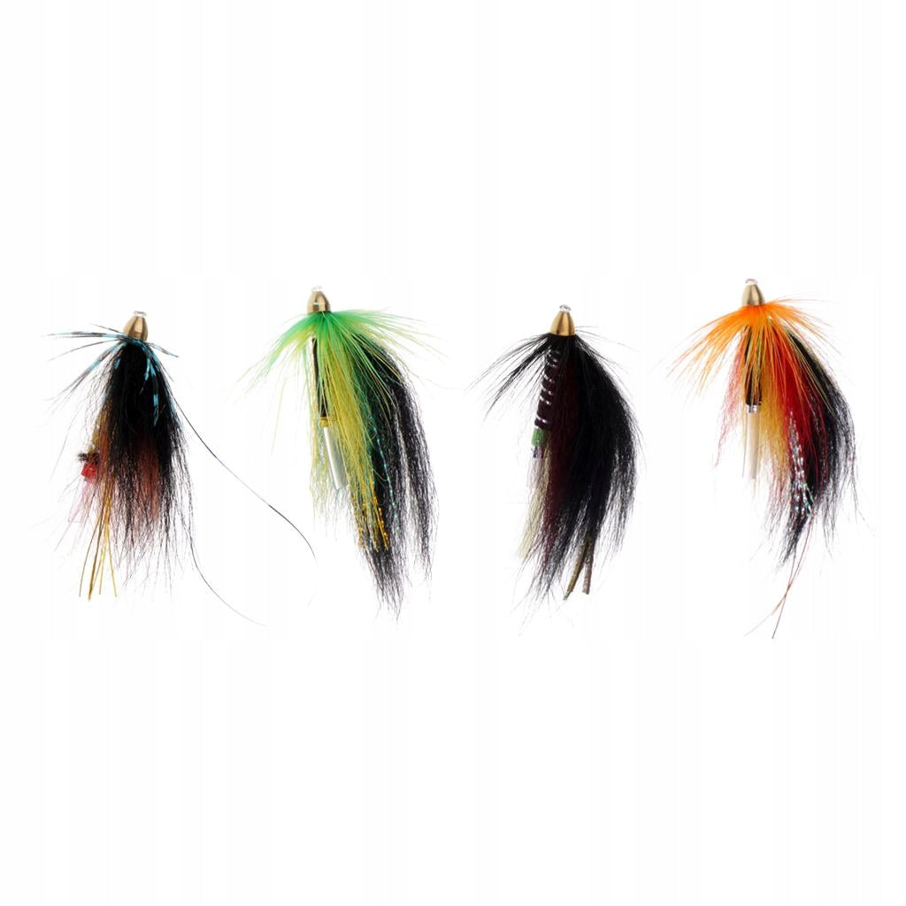 4Pc Tube Flies 4 Color Salmon And Sea Trout Fly Fishing
