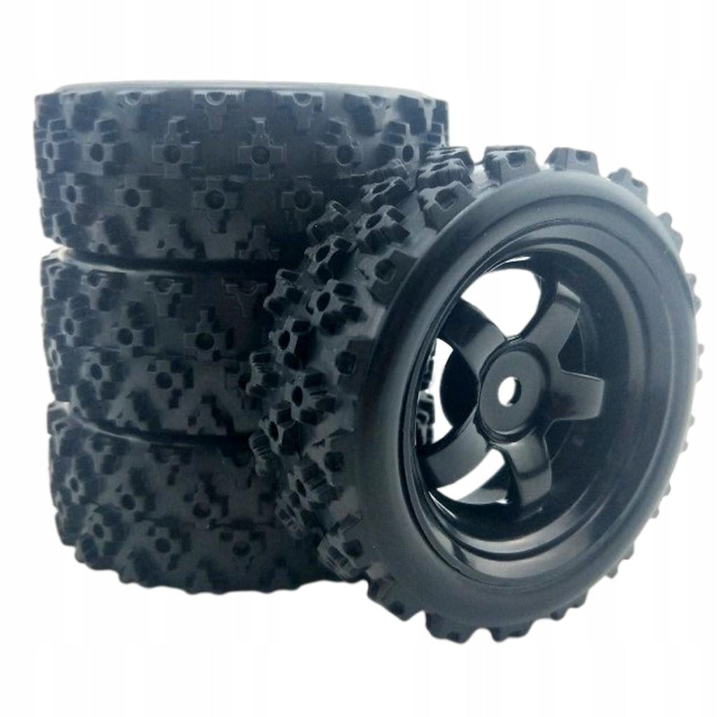 4Pcs 12mm Hex Wheels Tires Spare for Wltoys 144001 124018 1/10 1/14 Black
