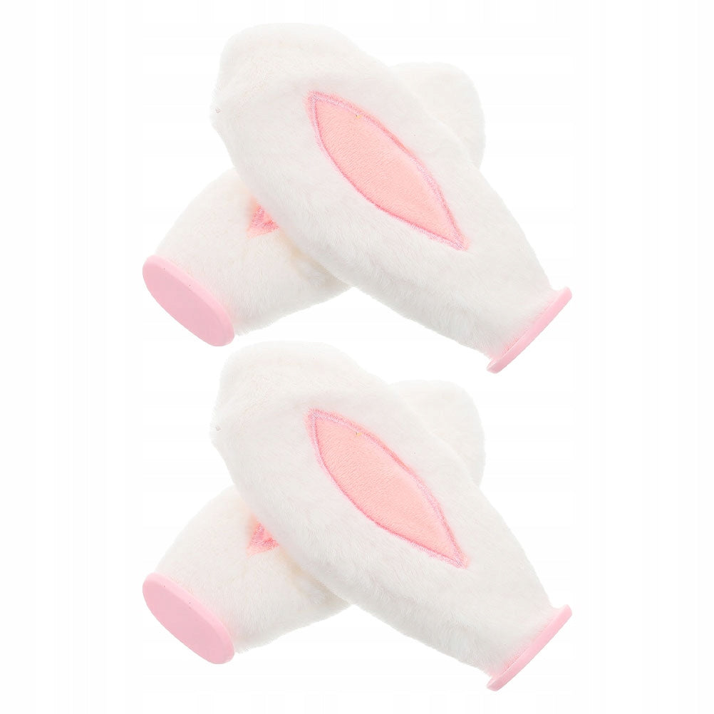 4Szt Kawaii Pluszowe Uszy Królika Dekoracja Do Kasku Na Rower Color white