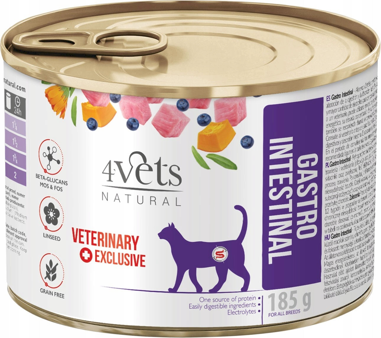 4VETS Natural GASTRO INTESTINAL for cats 6 x 185g Brand 4Vets Natural