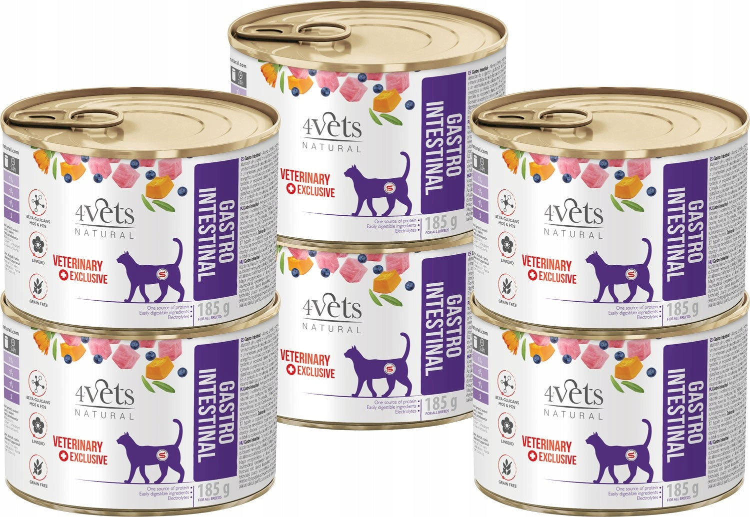4VETS Natural GASTRO INTESTINAL for cats 6 x 185g
