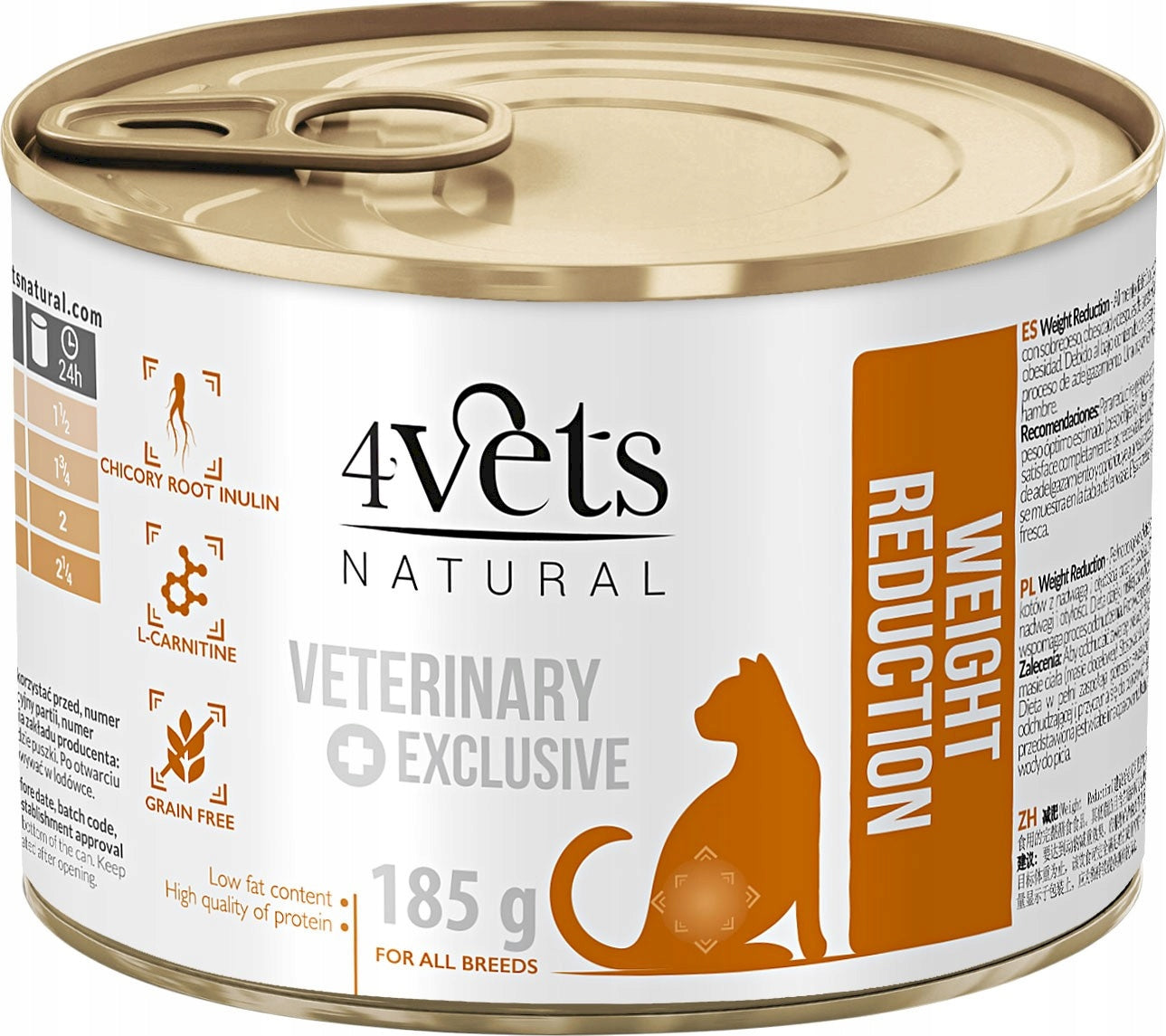 4VETS Natural WEIGHT REDUCTION Cat Food 185g