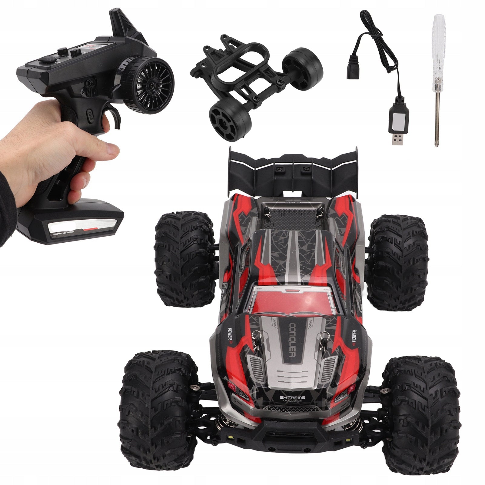 4WD 38km/h RC Model Car, High Speed 80m/262,5ft RC Distance Kid's age 18+ years