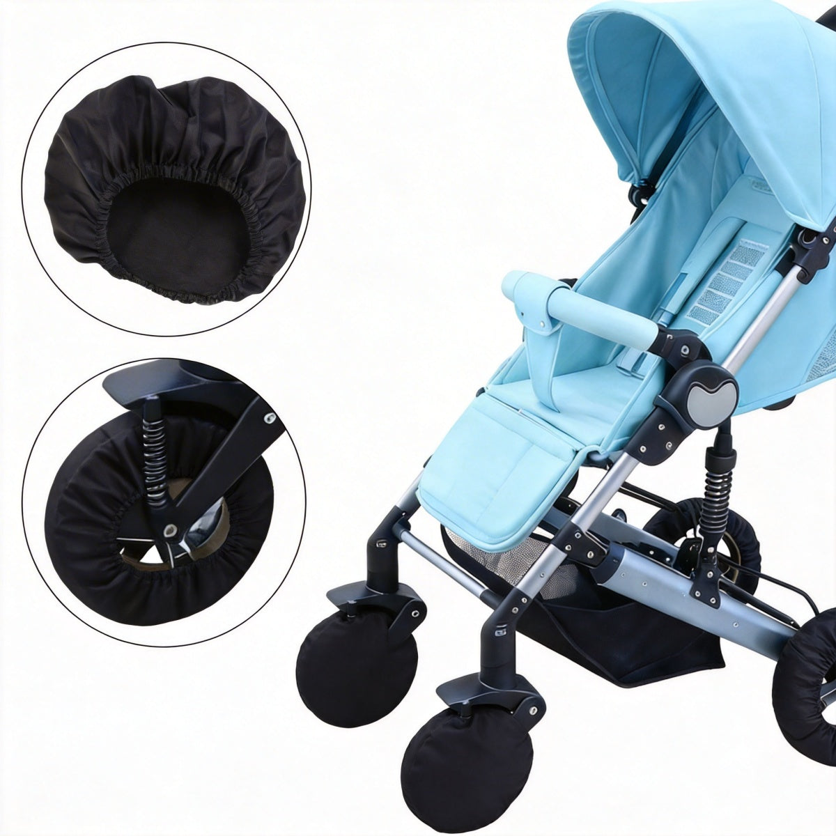 4X UNIVERSAL BABY STROLLER WHEEL COVER COVERS WHEEL COVERS Wheel diameter (inch) 5.51"