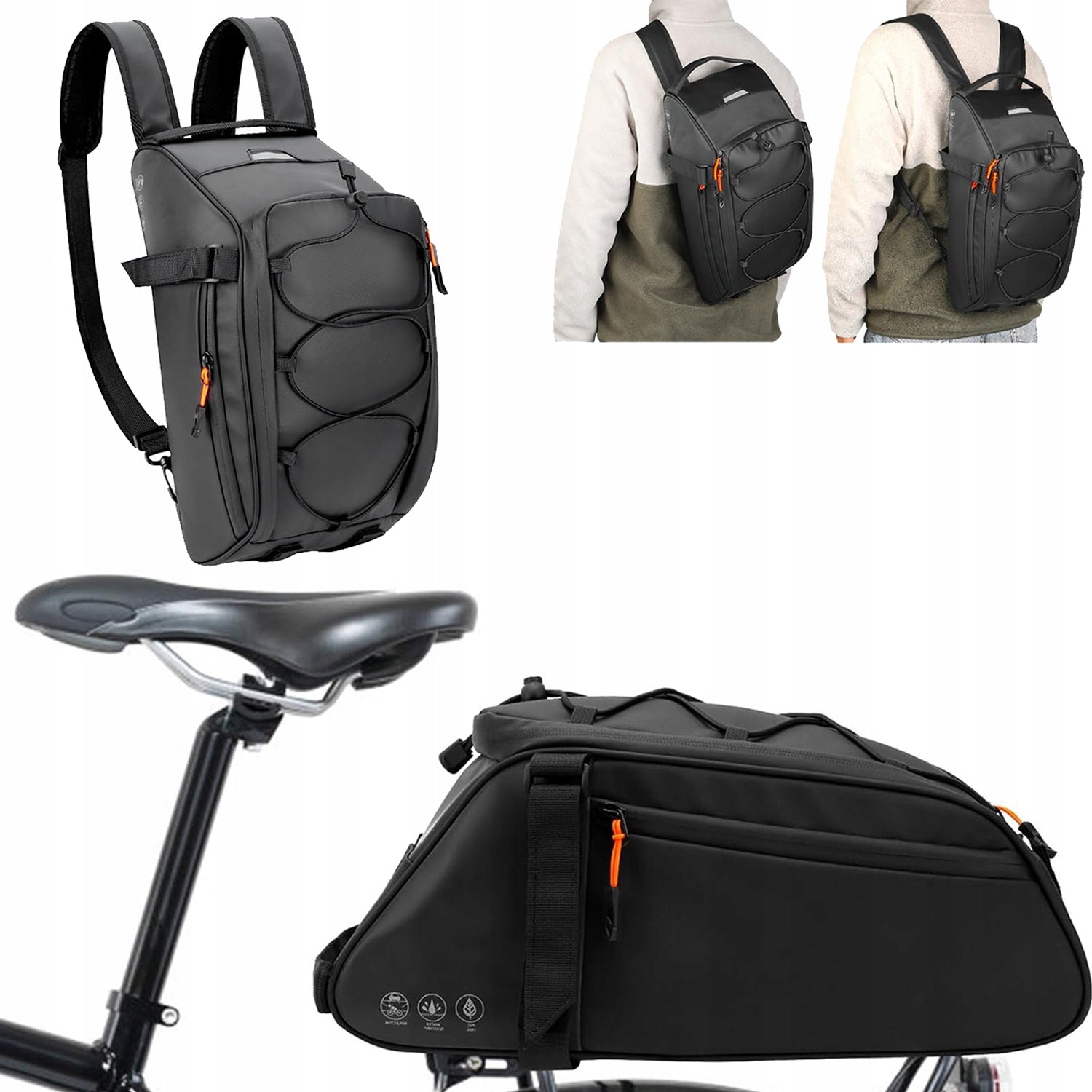 4in1 BICYCLE POUCH BICYCLE BAG TRUNK LARGE ROOMY 10L