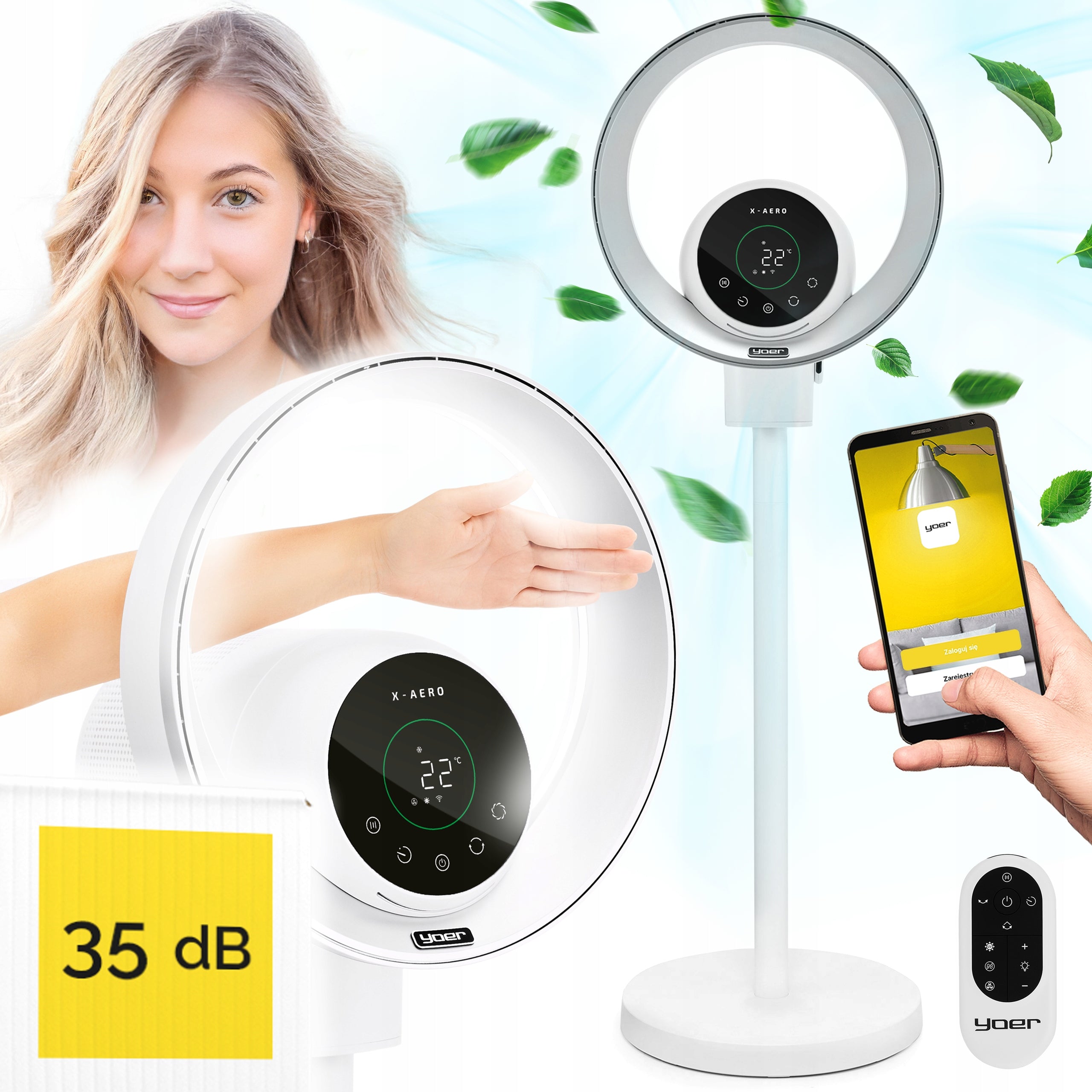 4in1 Bladeless Fan Floor Standing Windmill Yoer +WiFi +IONIZATION