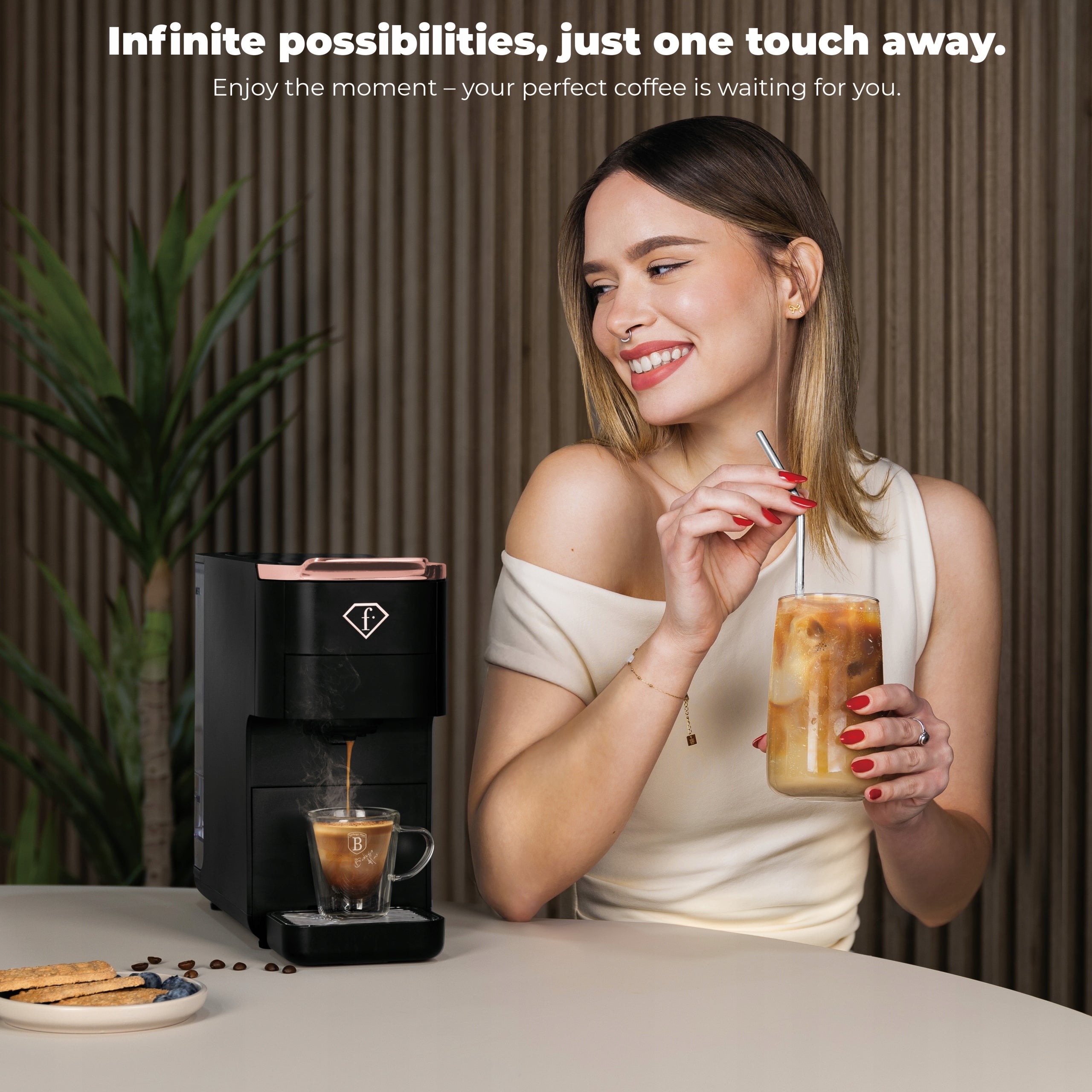 4in1 Capsule Coffee Maker, Fashion TV FTV-0157 Matte Black - Rose Gold Manufacturer code FTV-0157