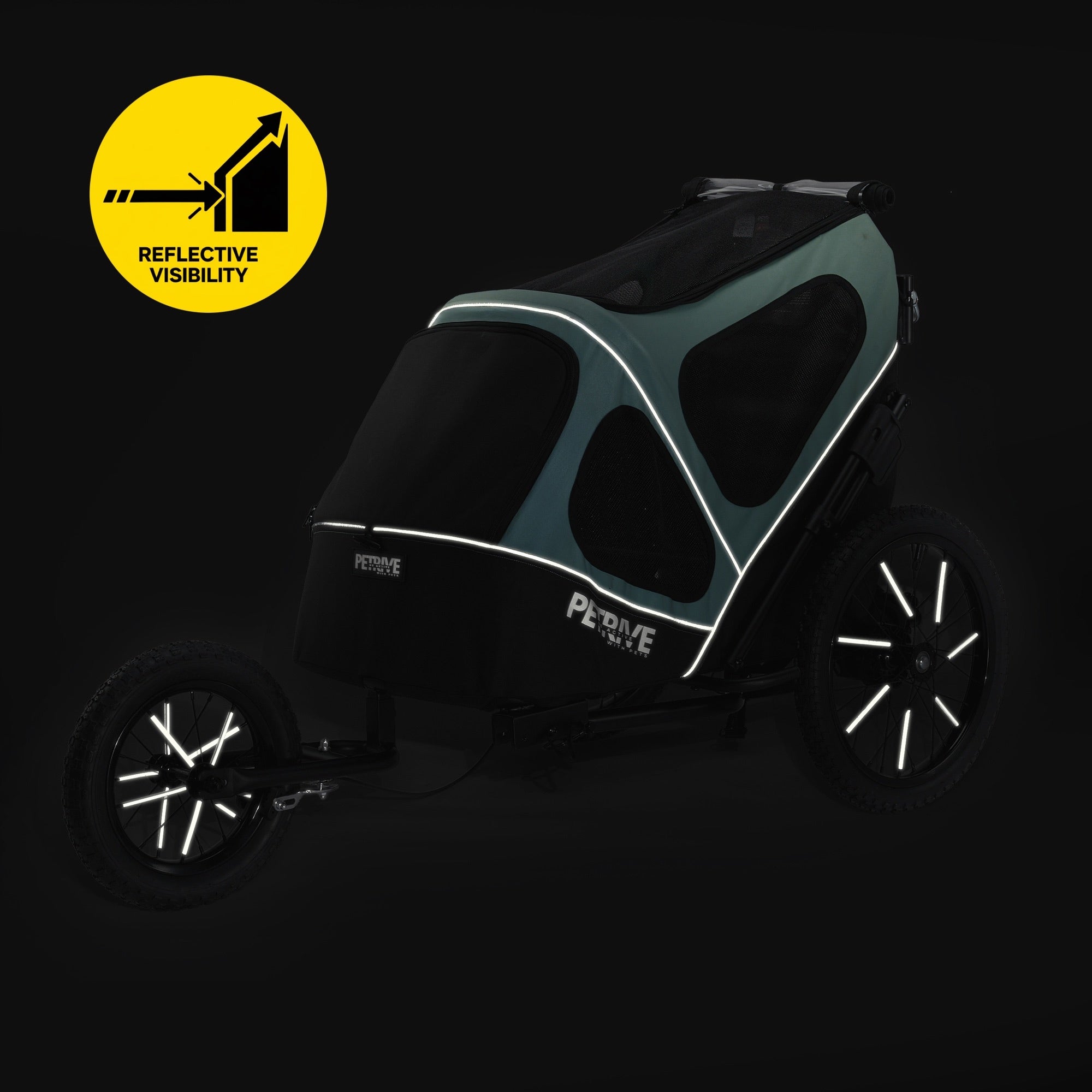 4in1 Dog Bicycle Trailer Trolley Large Transporter Up to 30kg PETRIVE Size M/L
