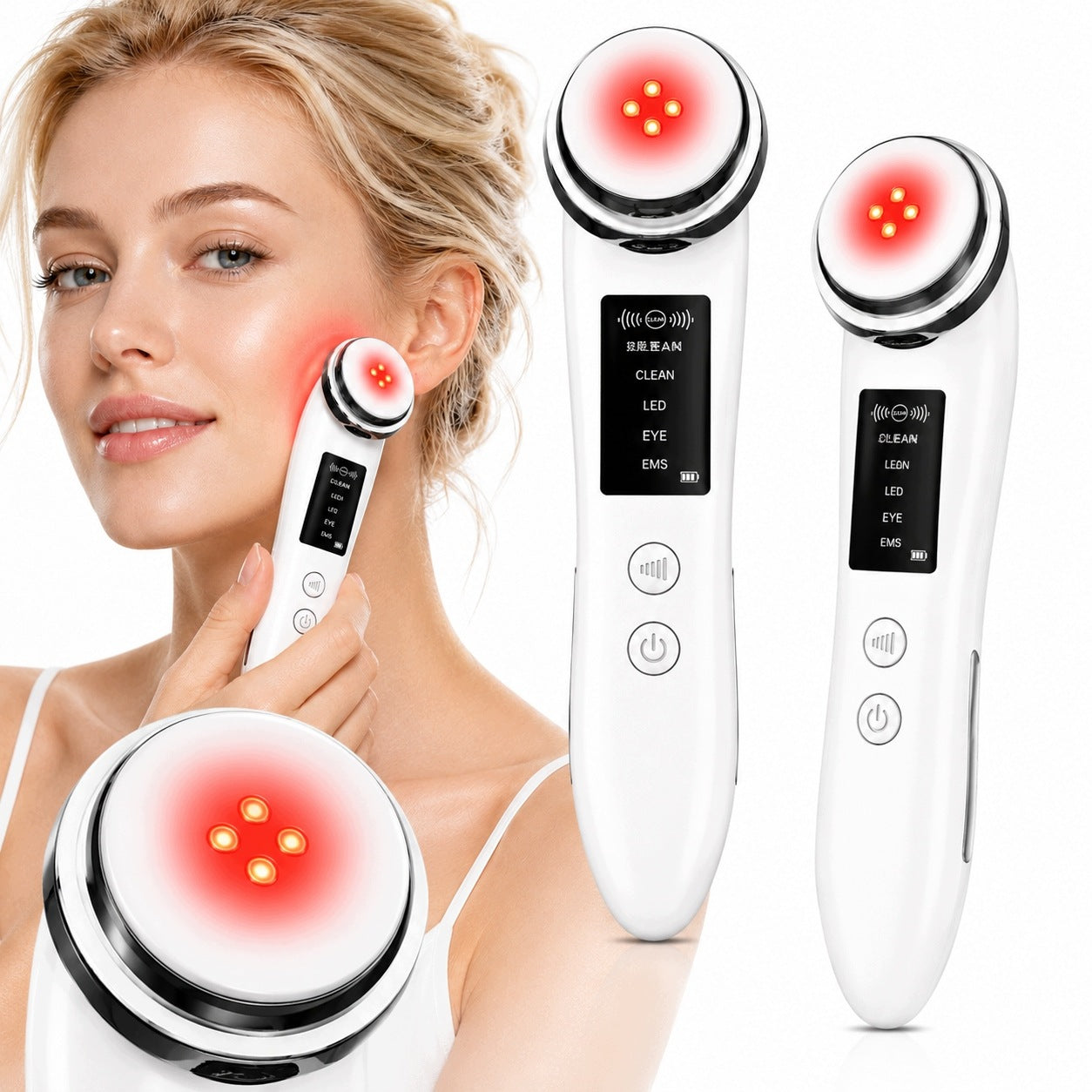 4in1 Face MASSAGER LED LIGHT THERAPY EYE ABSORPTION CLEANSING