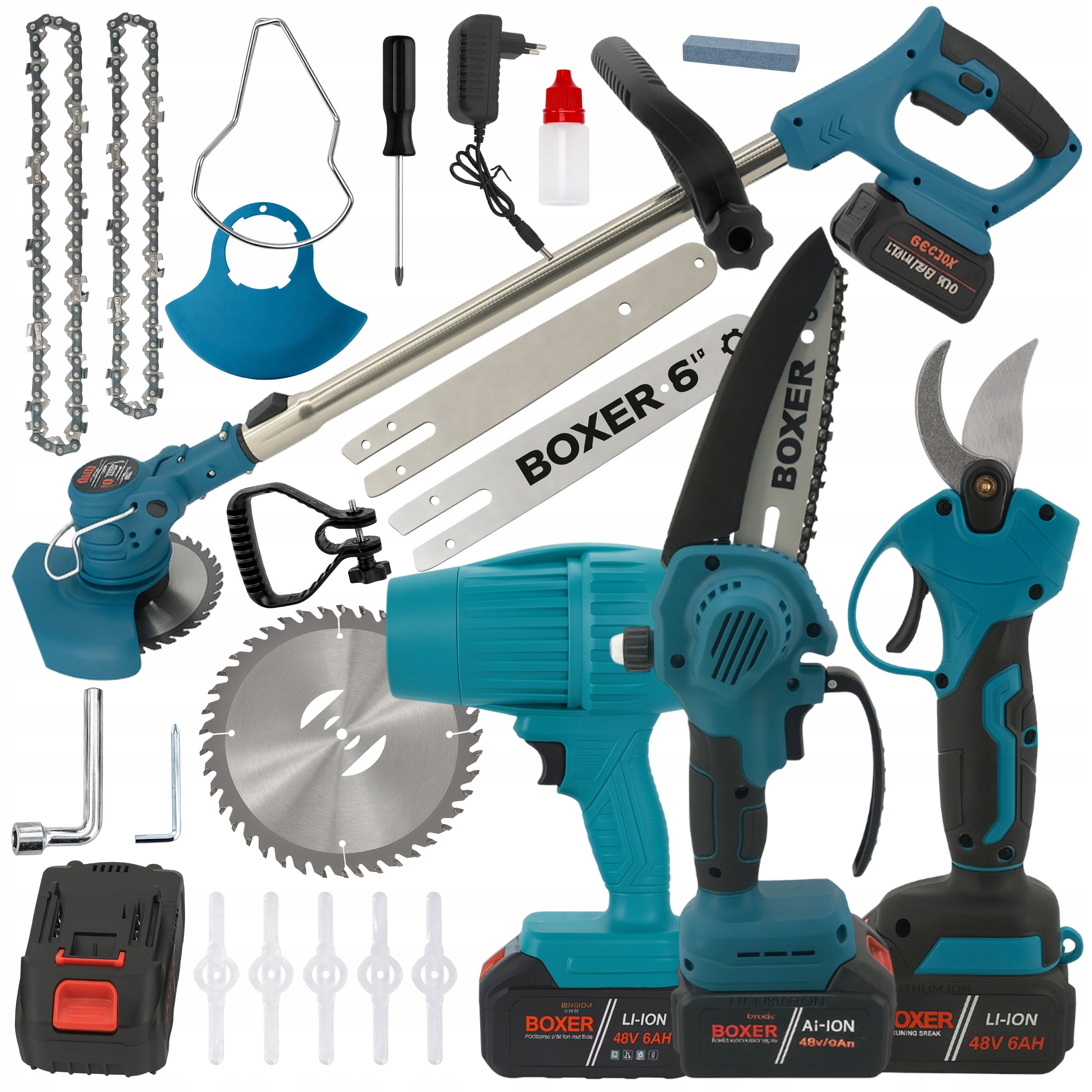 4in1 Tool Set: Trimmer, Blower, Mini Saw, Trimming Shears