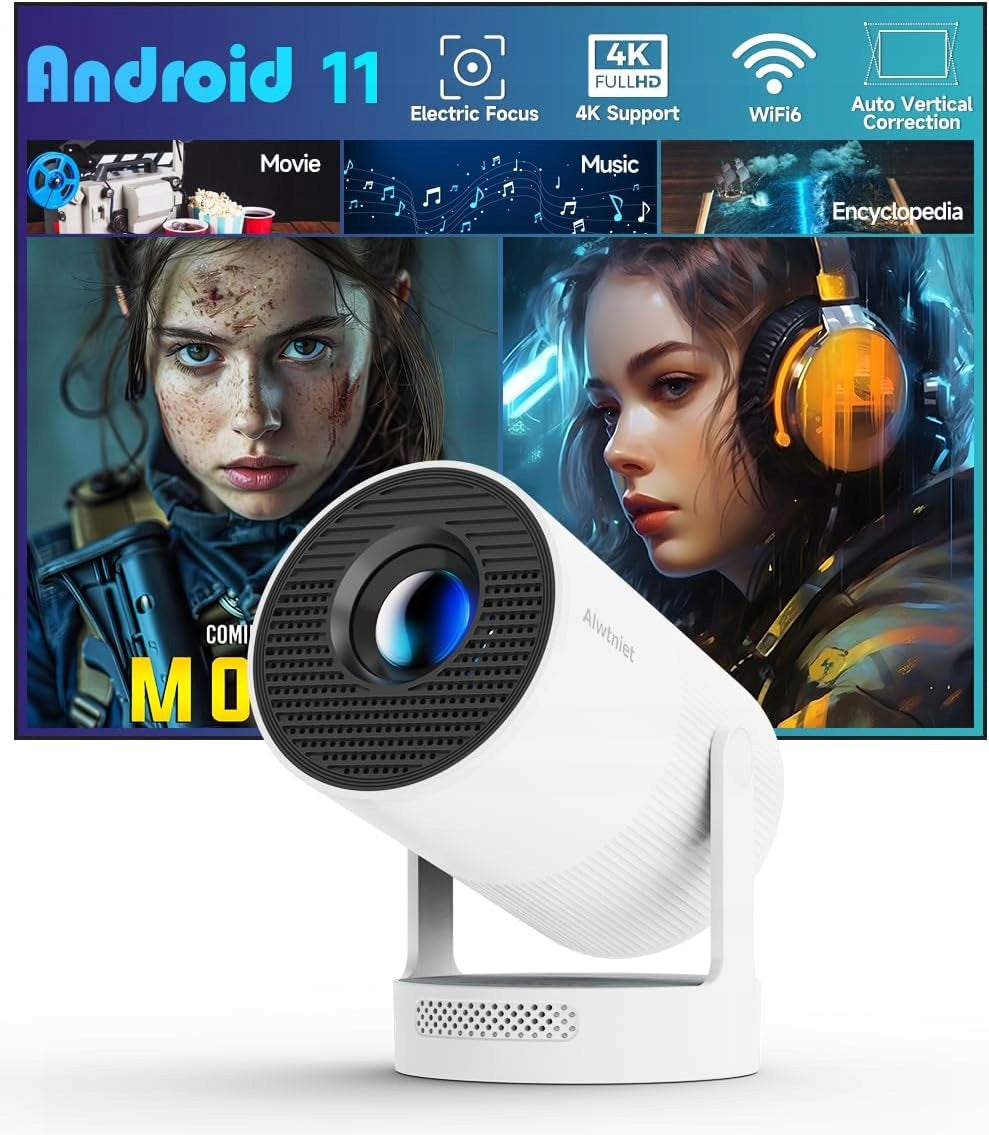 4k HY300 ULTRA HD WIFI6 Bluetooth Android Projector Up to 110 Cali VERSION 2025