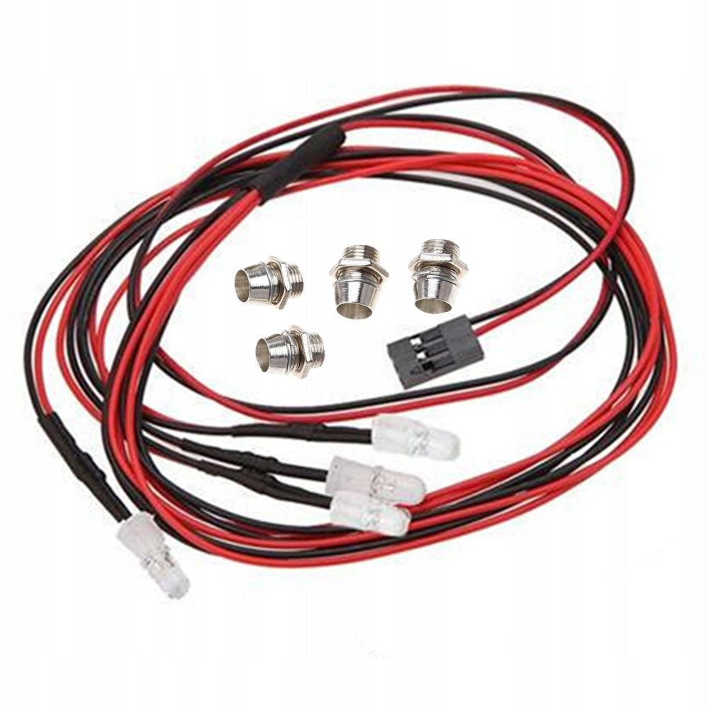 4pcs Blue LED Night 5mm Headlamp Head Tail lights For RC On Road Car