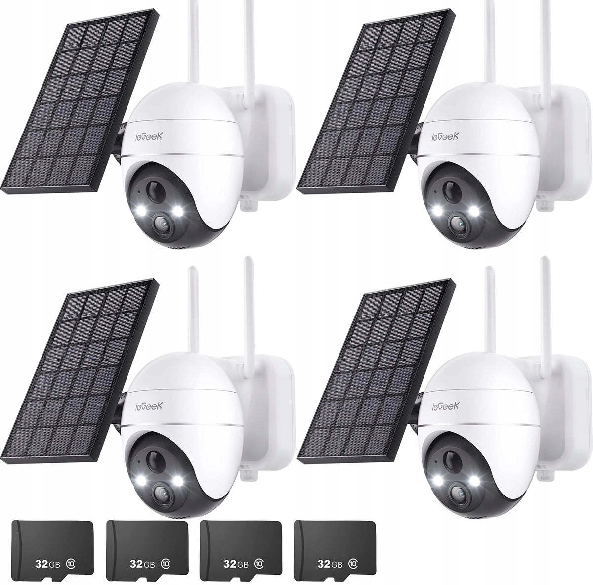 4pcs SOLAR WIFI CAMERA 5MPX SMART OUTDOOR ROTATING IP WIRELESS SD