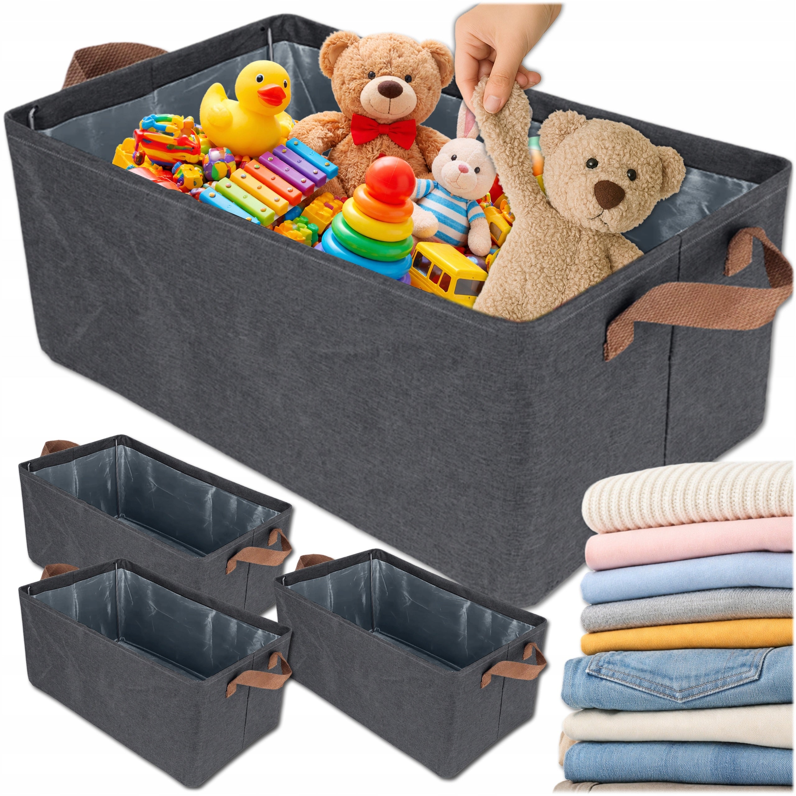4x CLOTHES ORGANIZER FOLDING CONTAINER FOR DRAWER CABINET LARGE FRAME
