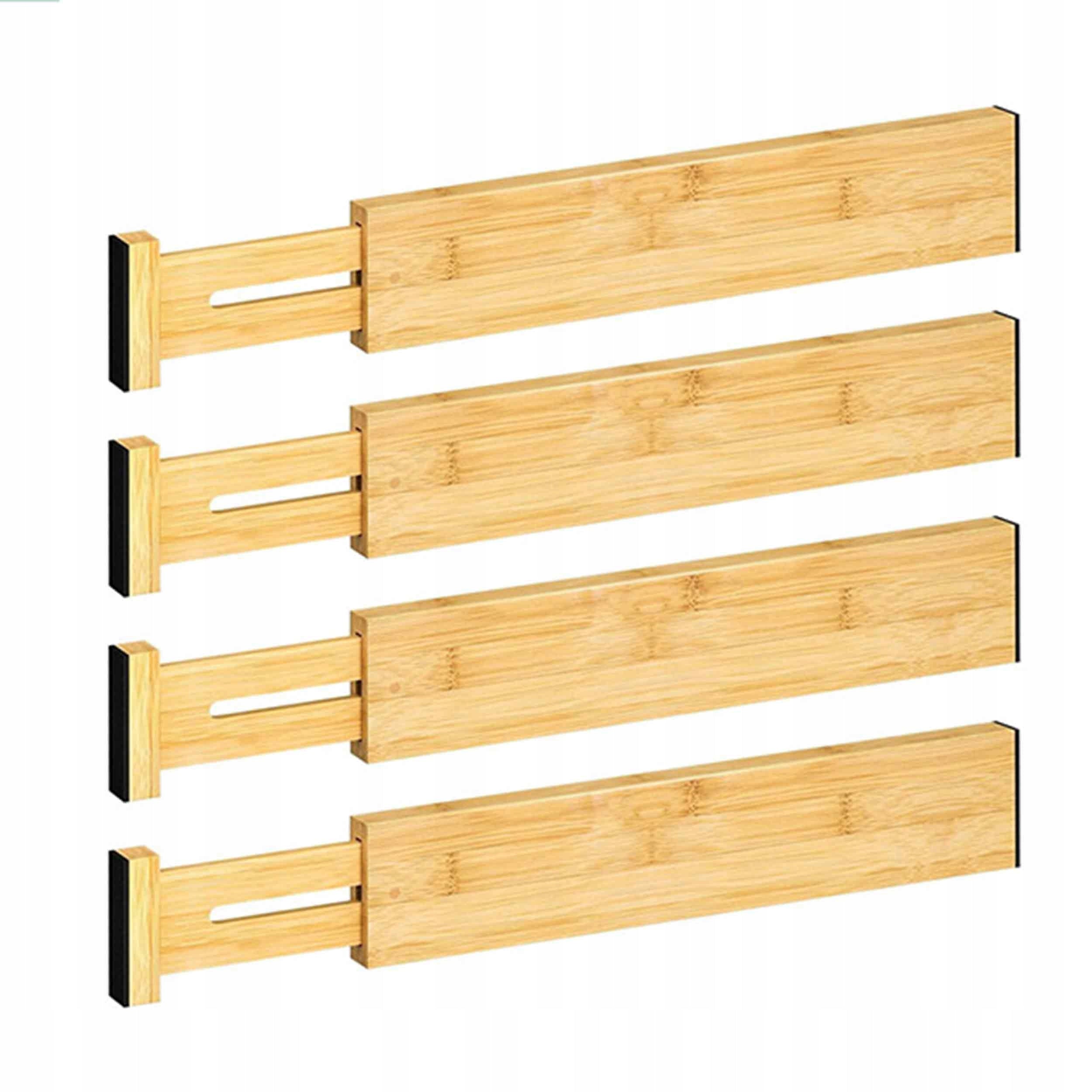 4x DRAWER COMPARTMENT CARTRIDGES BAMBOO ORGANIZERS NATURAL BAMBOO 56cm Reinforcement type plywood