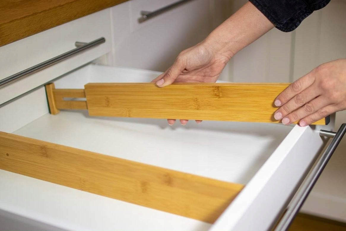 4x DRAWER ORGANIZER COMPARTMENT SEPARATOR BAMBOO COMPARTMENTS Manufacturer code ORGANIZER DO SZUFLADY BAMBUSOWY PRZEGRÓDKA
