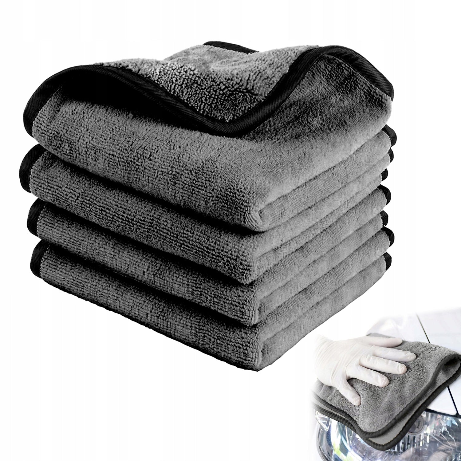 4x MICROFIBER CLOTH CLOTHS FOR CAR CLEANING CLOTH SET
