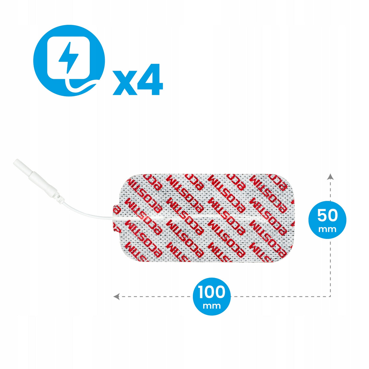 4x Medical Self Adhesive Gel Electrodes TENS 10x5cm PIN ECOSTIM Medical device yes