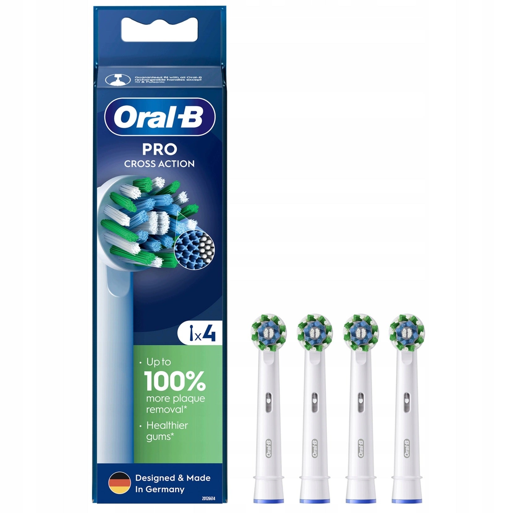 4x ORAL-B Braun EB50RX Cross Action PRO White Brush Tip