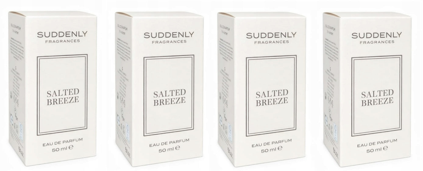 4x Perfumed Water Suddenly Fragrances Salted Breeze EDP 50ml