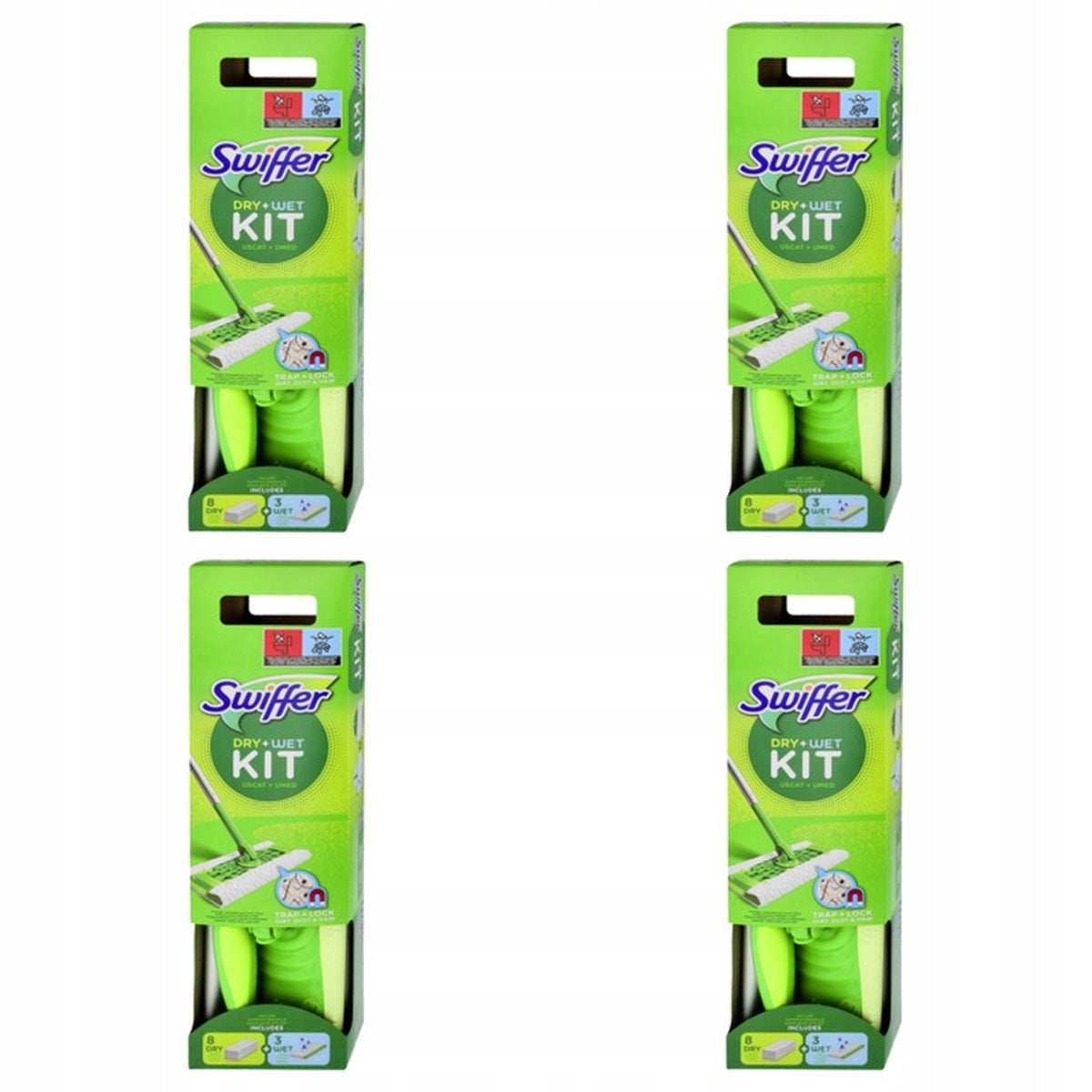 4x Swiffer Dry Set: 1 mop, 8 dry wipes and 3 wet wipes