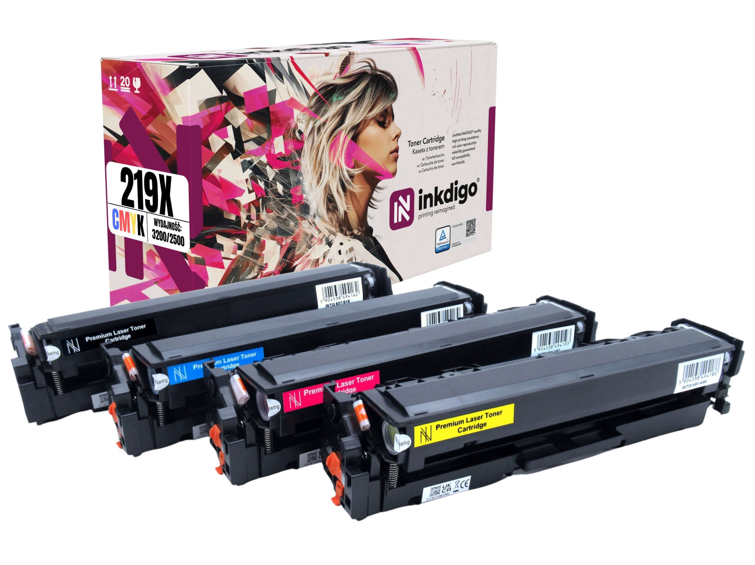 4x TONER REPLACEMENT W2190X-93X FOR HP COLOR LASERJET PRO 3302sdw 3202dn