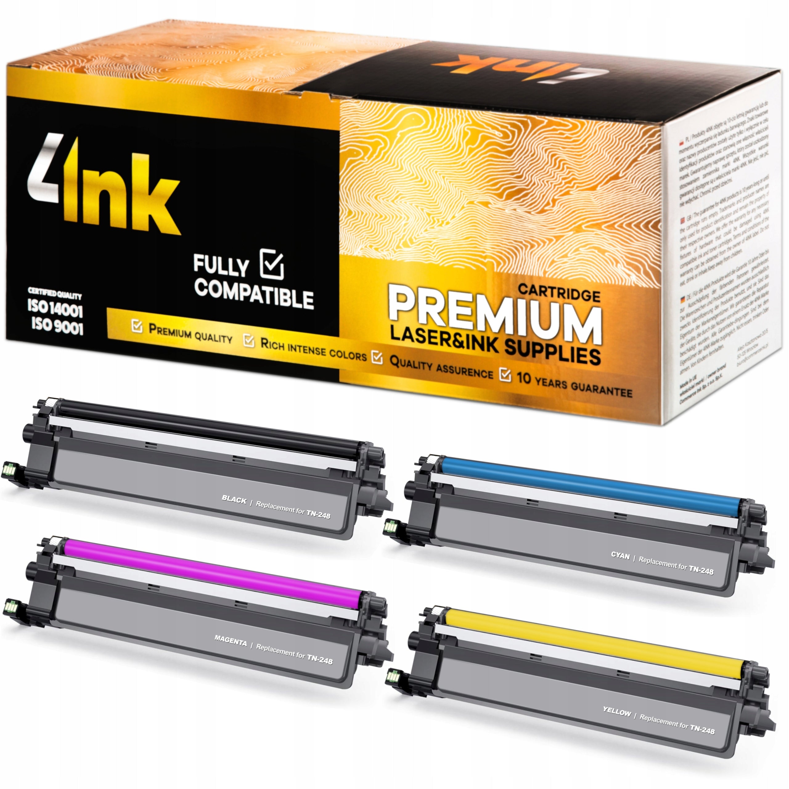 4x Toner Cartridge for Brother DCP-L3560CDW L3520CDW HL-L8230CDW L3220CW MFC-L3740CDW