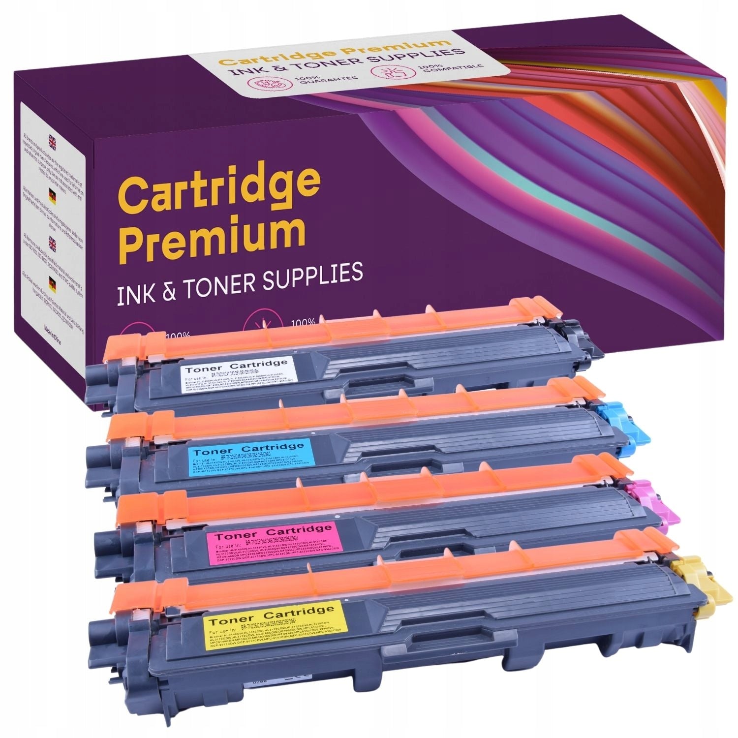 4x Toner cartridges for Brother DCP-9015CDW HL-3140CW Set