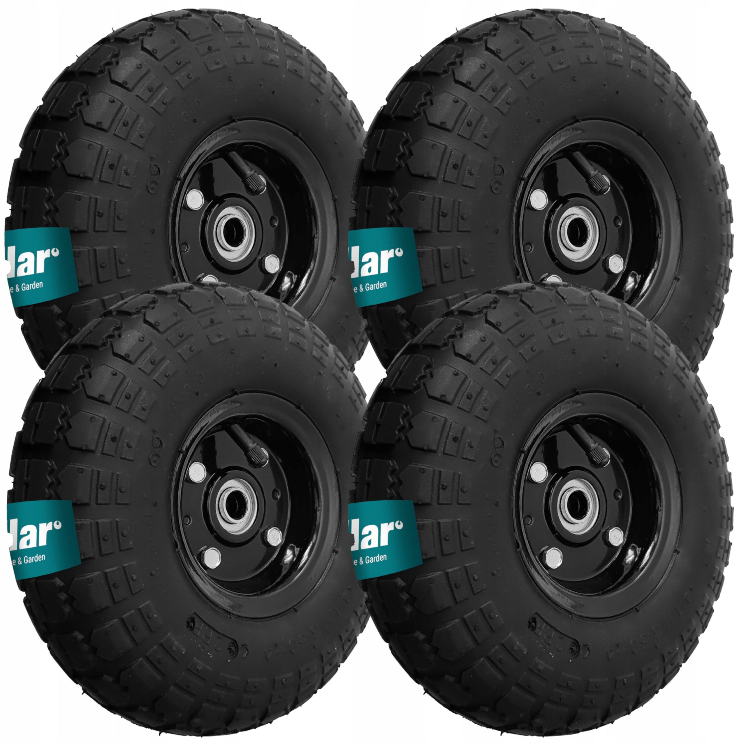 4x Wheelbarrow wheel for garden transport trolley auxiliary 280x82 16mm