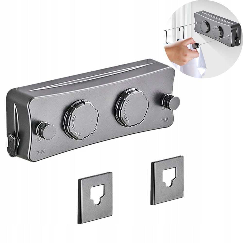 5.1M EXTENDABLE LAUNDRY LINE WITH ROTARY DRYING TENSIONER DOUBLE DRAWING