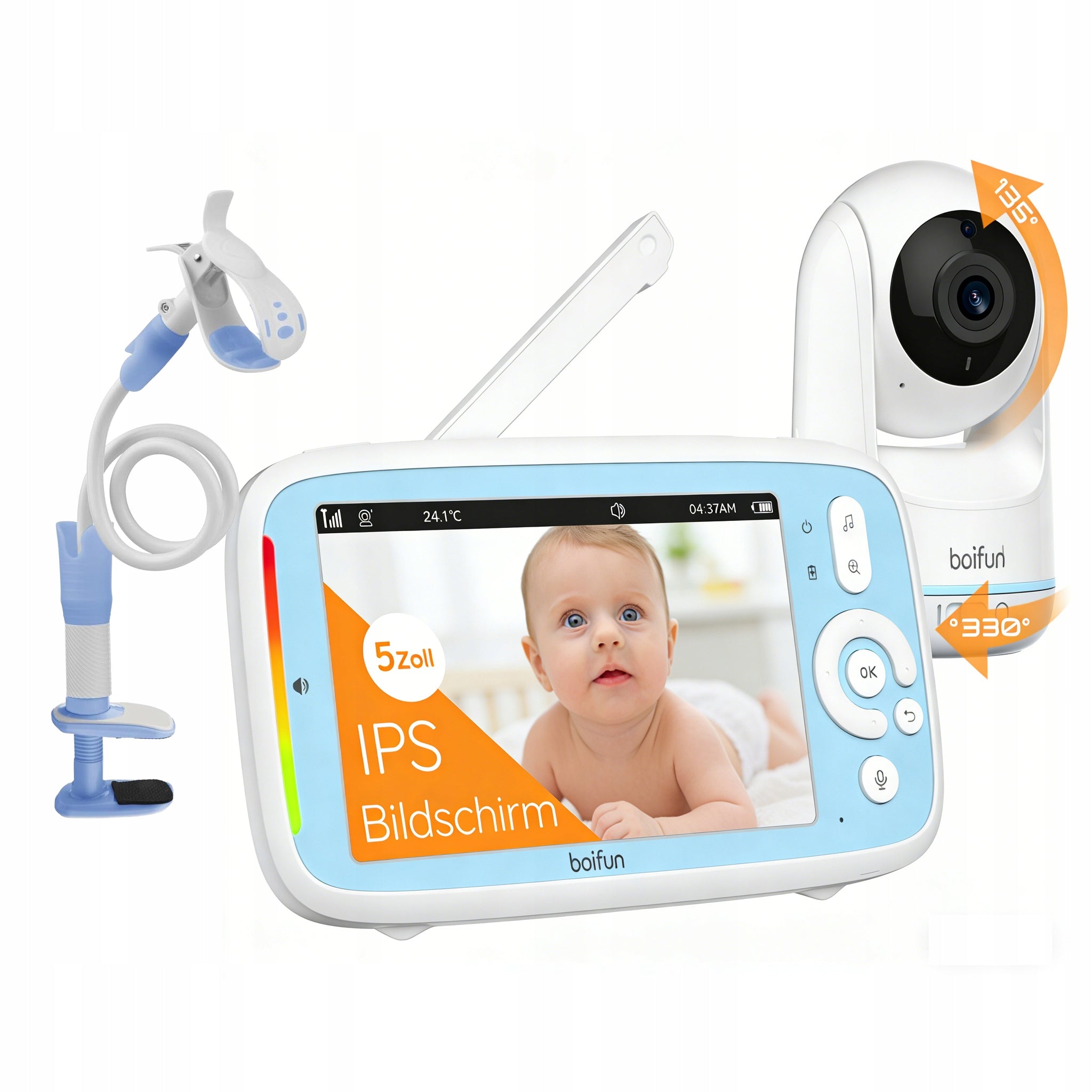 5" Baby Monitor with Camera and Sound Electronic Baby Monitor Video