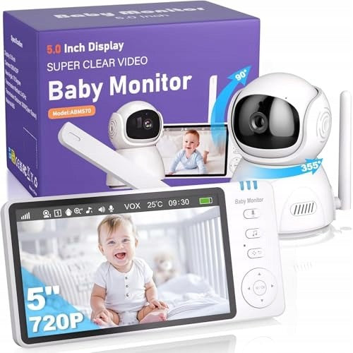 5 INCH BABY MONITOR WITH VOX CAMERA 4X ZOOM FEEDING ALARM Medical device no