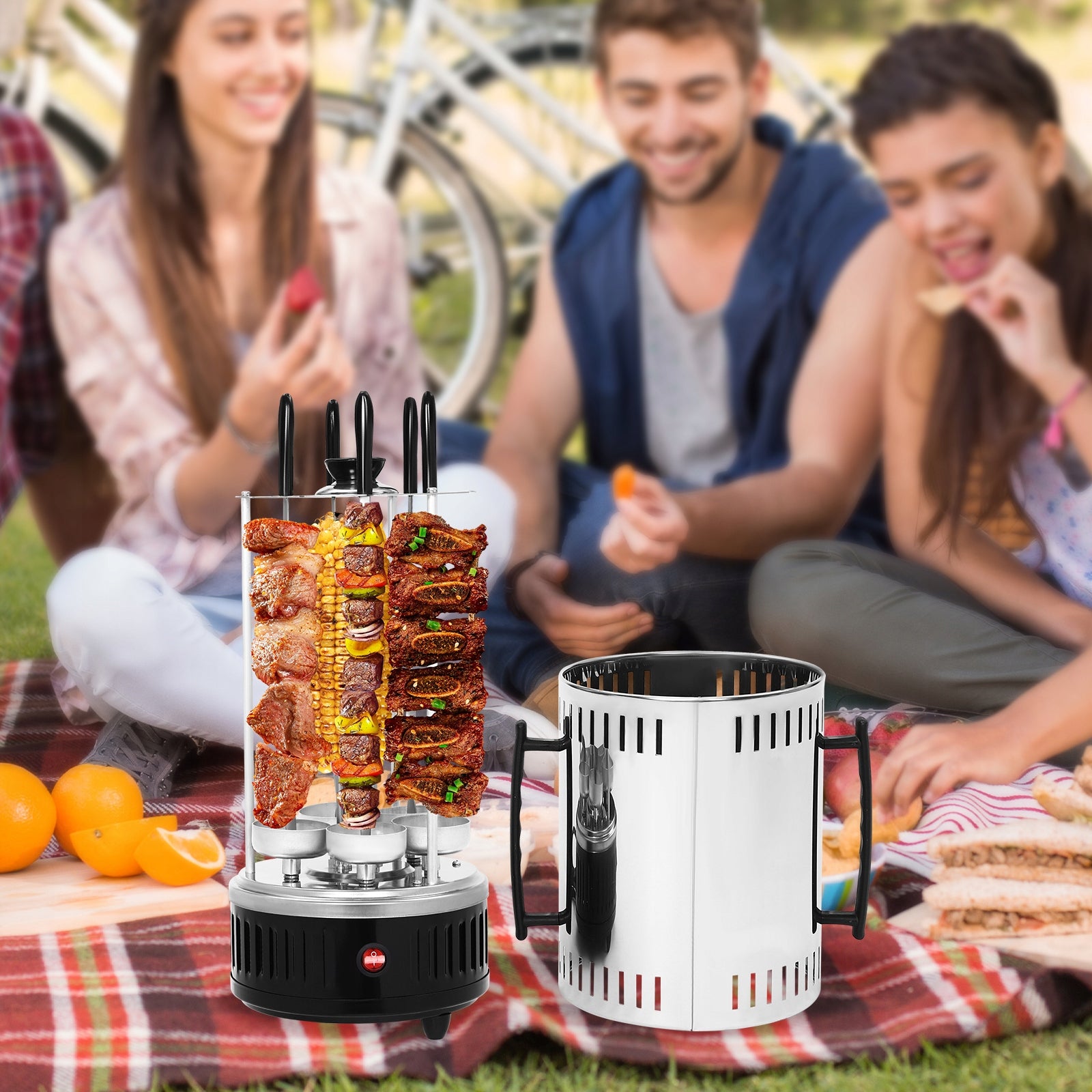 5-PRONG VERTICAL ELECTRIC GRILL ELECTRIC ROTATING GRILL MACHINE 1000W Power rating 1000 W