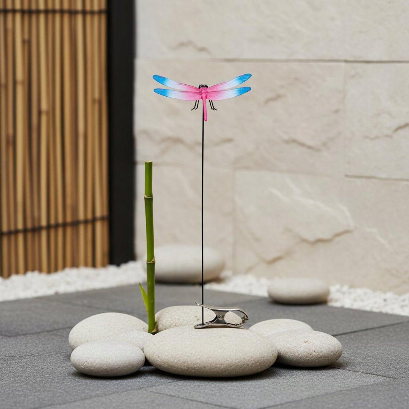 5 Pieces Dragonfly Clip Deterrent Fake Dragonfly Ornament Fly Multicolor Packaging status original