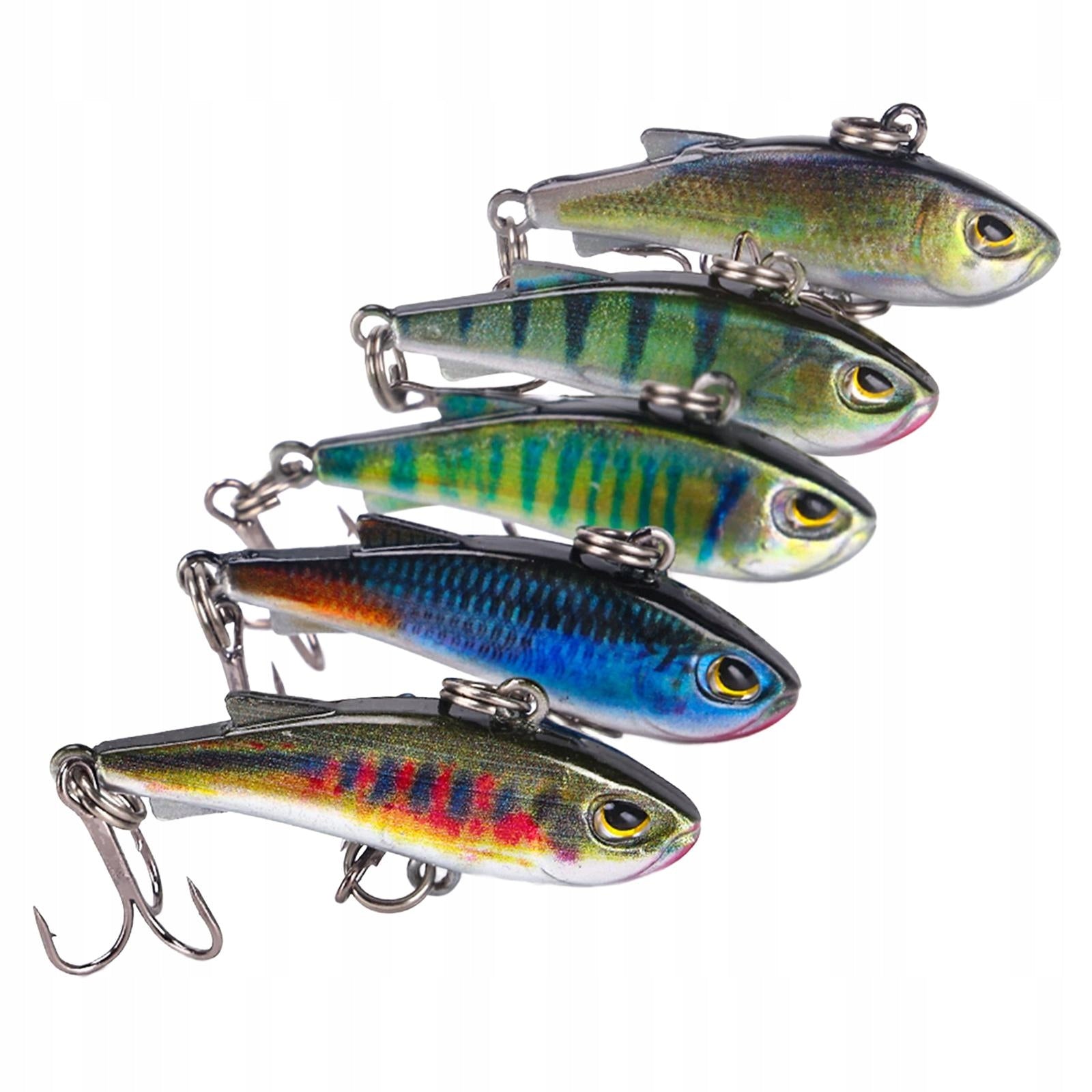5 Pieces Fishing Lures Trolling Lures with Hook PVC Slow Sinking Hard Baits