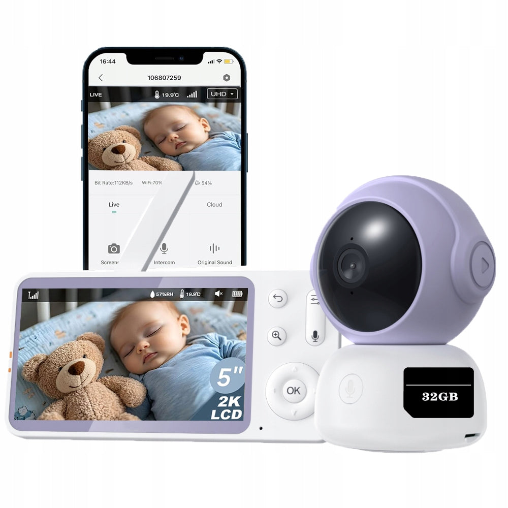 5'' WiFi Baby Monitor with Camera and Tilt and Zoom Rotation Function