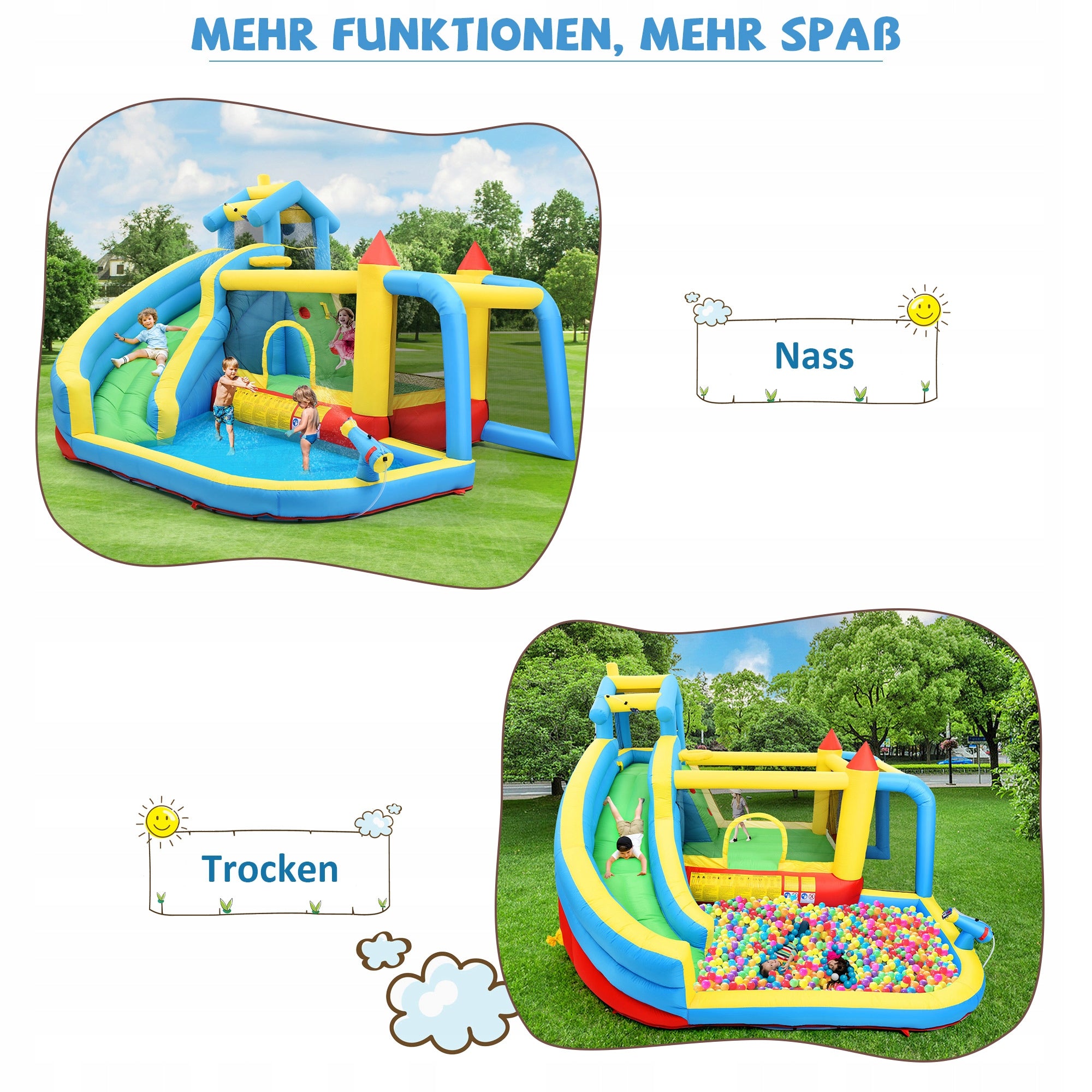 5-in-1 Inflatable Castle with Slide, Pool and Football Net EAN (GTIN) 8008918287881